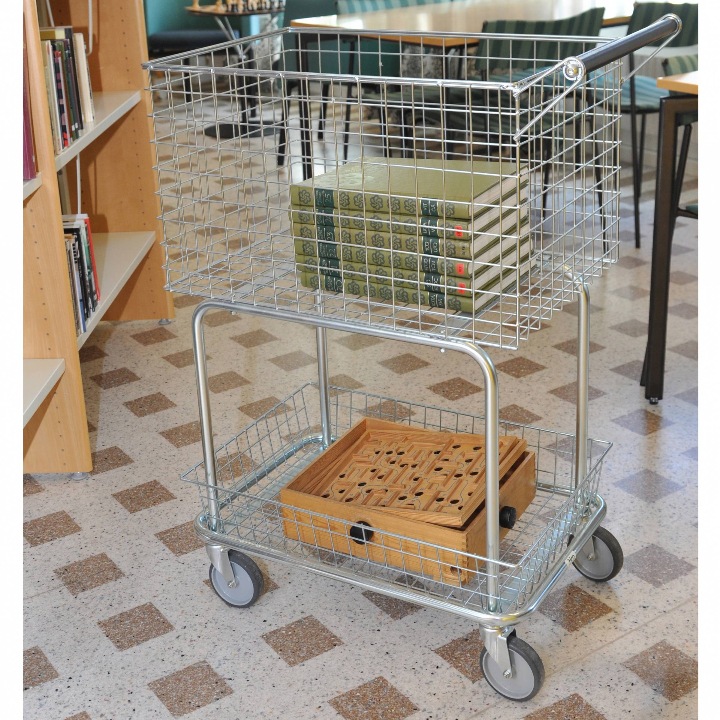 Kongamek Allzweckwagen mit 2 Drahtkörben 690x410x950mm Gummibereifung Ø100mm ohne Bremse