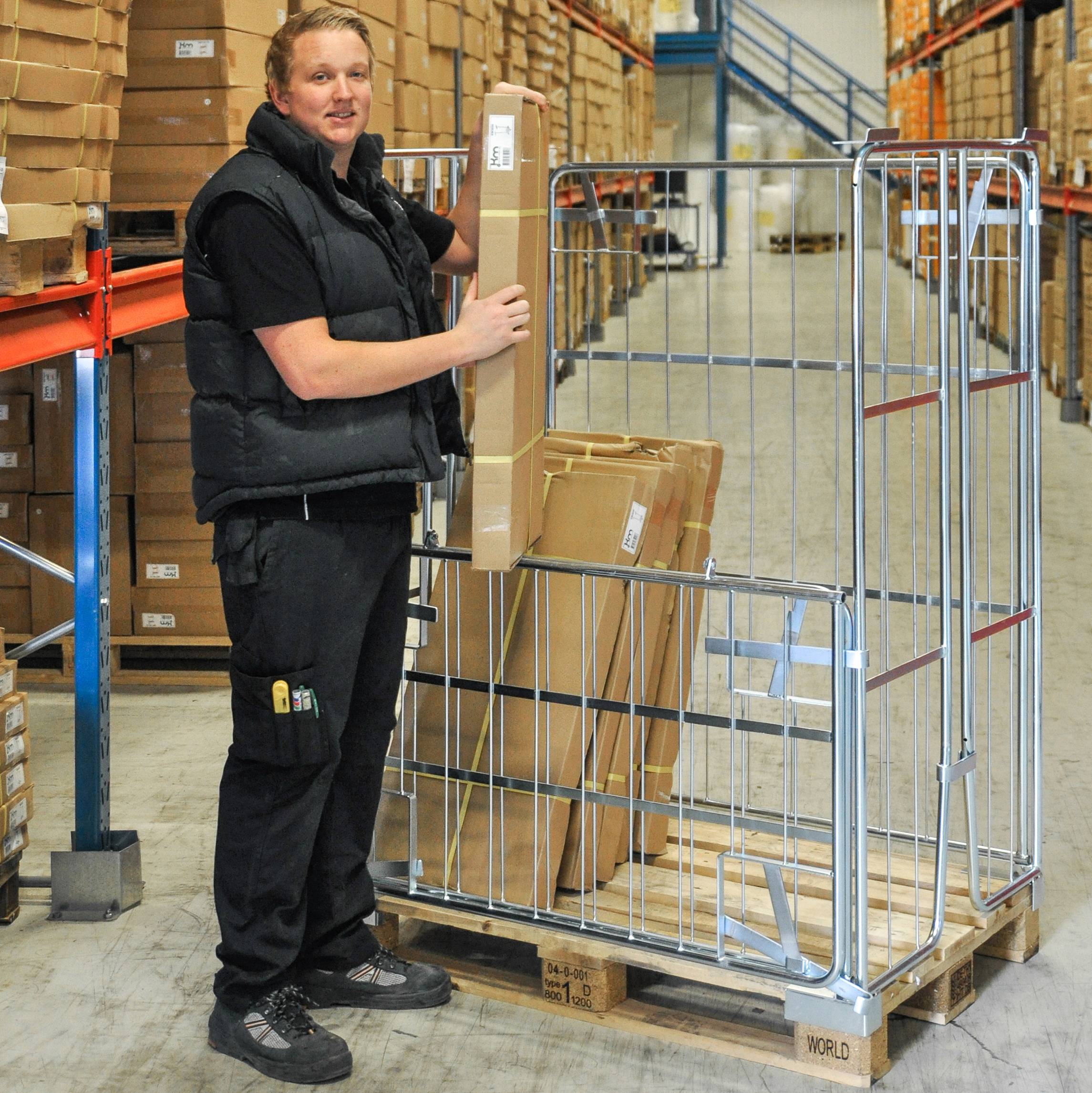 Kongamek Palettencontainer verzinkt 1000mm hoch passend zu Europaletten 1200x800mm