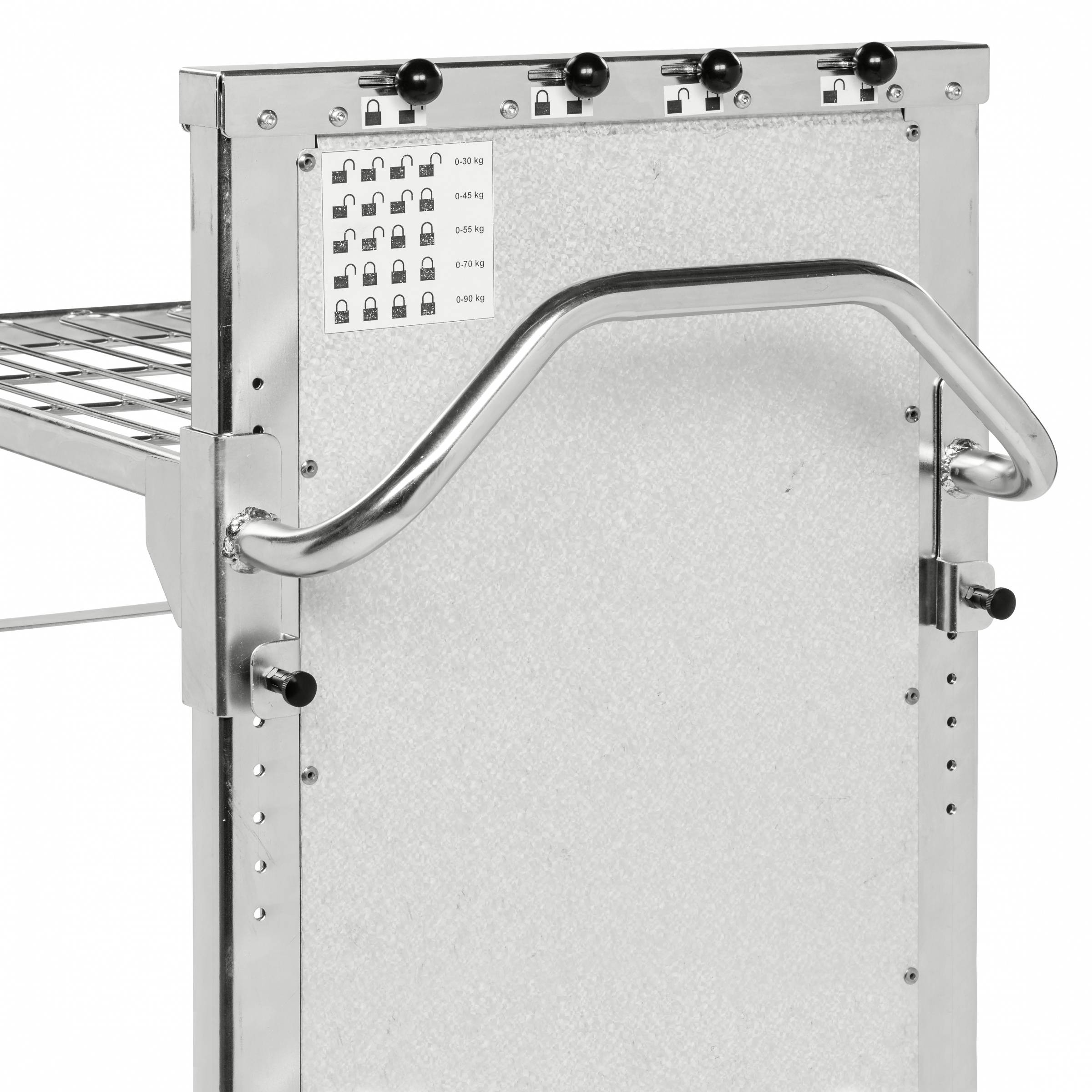 Kongamek Einkaufswagen mit 2 verstellbaren Böden 965x520x1100mm Gummi 300kg Tragkraft mit Bremse