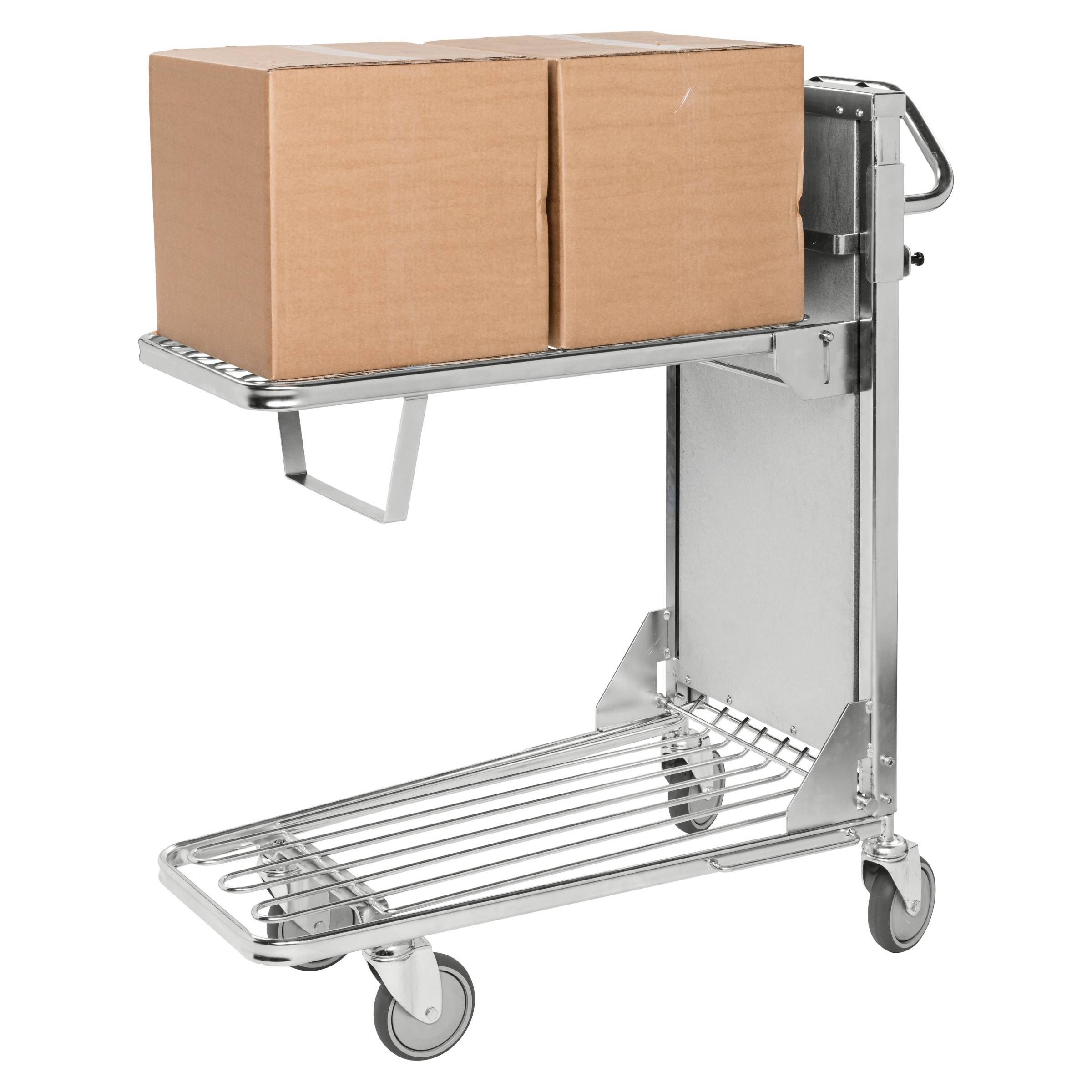 Kongamek Einkaufswagen mit 2 verstellbaren Böden 965x520x1100mm Gummi 300kg Tragkraft ohne Bremse