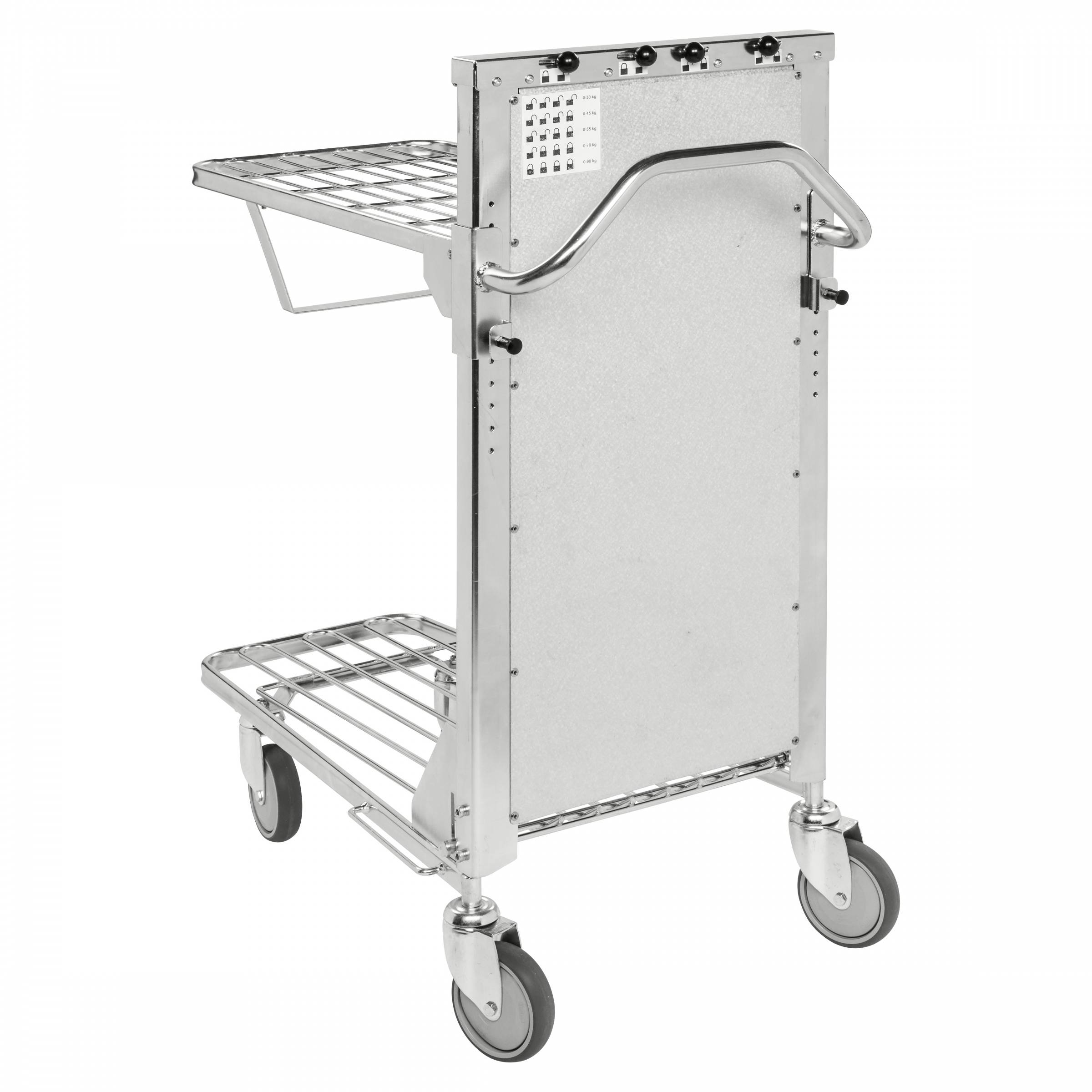 Kongamek Einkaufswagen mit 2 verstellbaren Böden 965x520x1100mm Gummi 300kg Tragkraft ohne Bremse