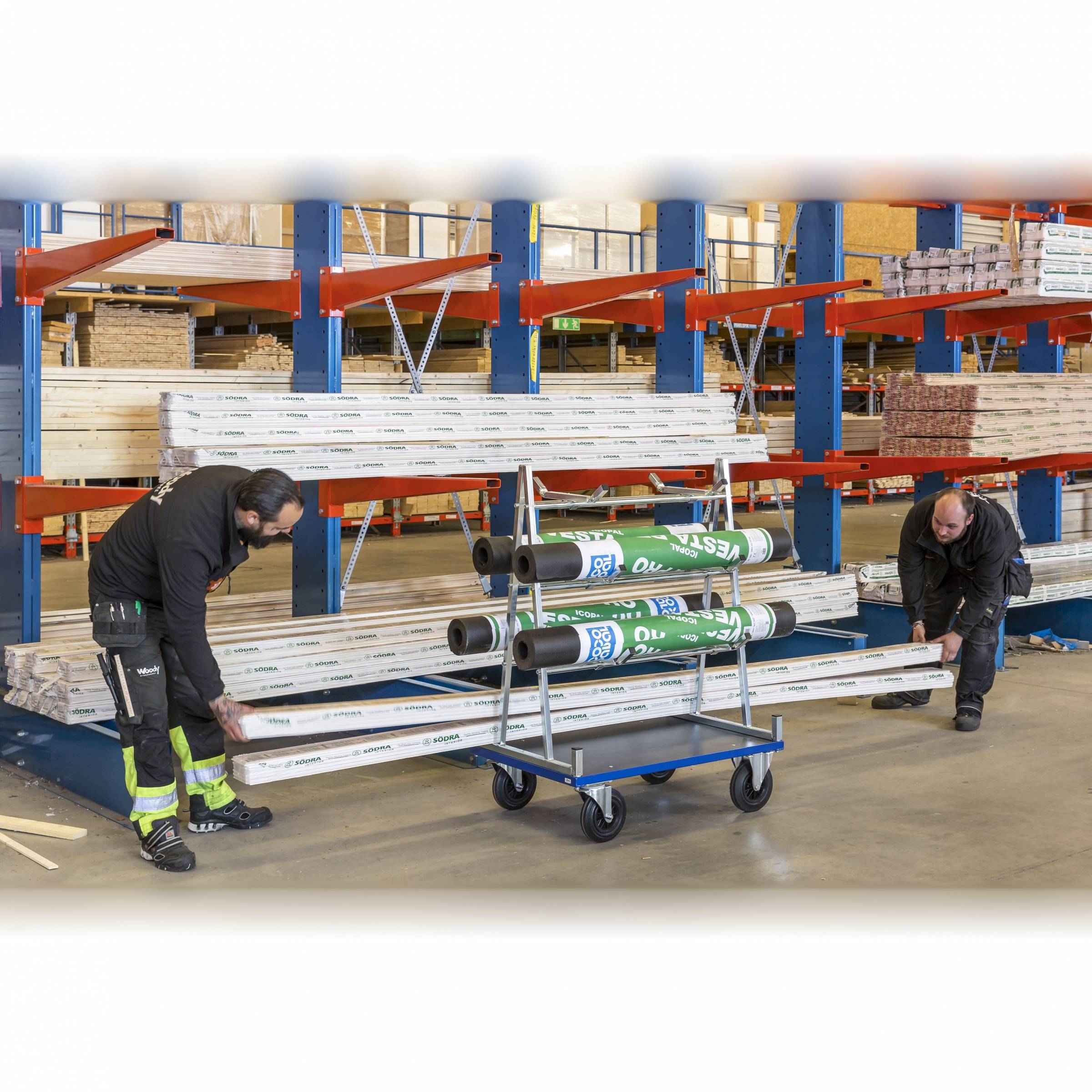 Kongamek Plattenwagen verzinkt 1000x700x1380mm mit Gummibereifung mit Bremse