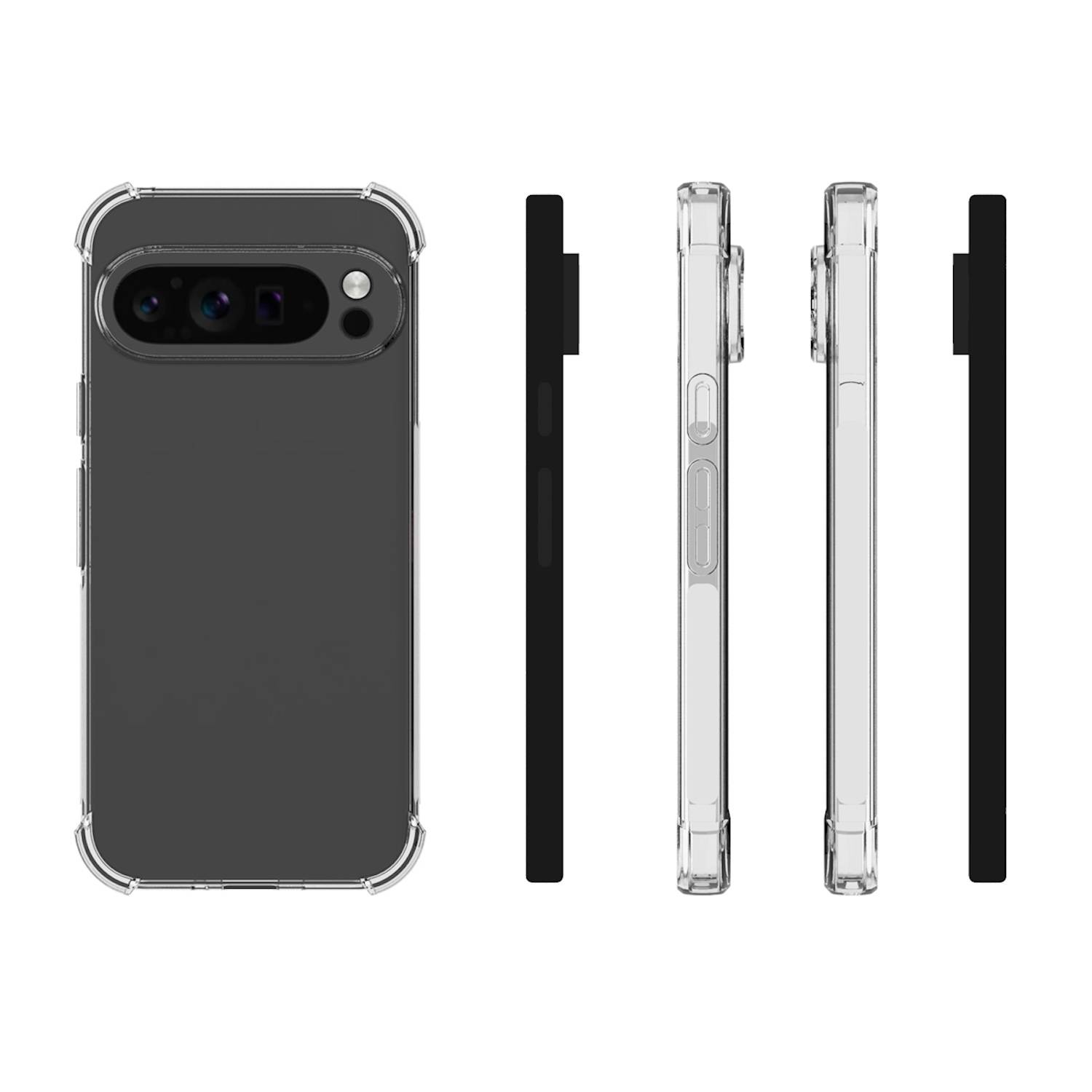 Für Google Pixel 9 Pro XL Schock TPU Silikon Schutz Hülle + Hart Glas