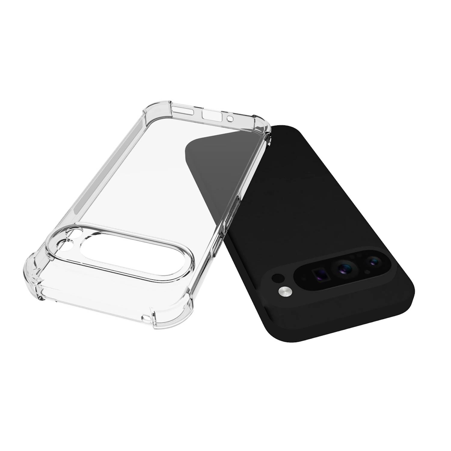 Für Google Pixel 9 Pro XL Schock TPU Silikon Schutz Hülle + Hart Glas