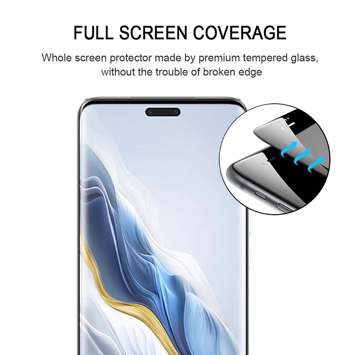 Für Honor Magic 6 Pro 2x 4D Premium 0,3 mm H9 Curved Schutz Hart Glas