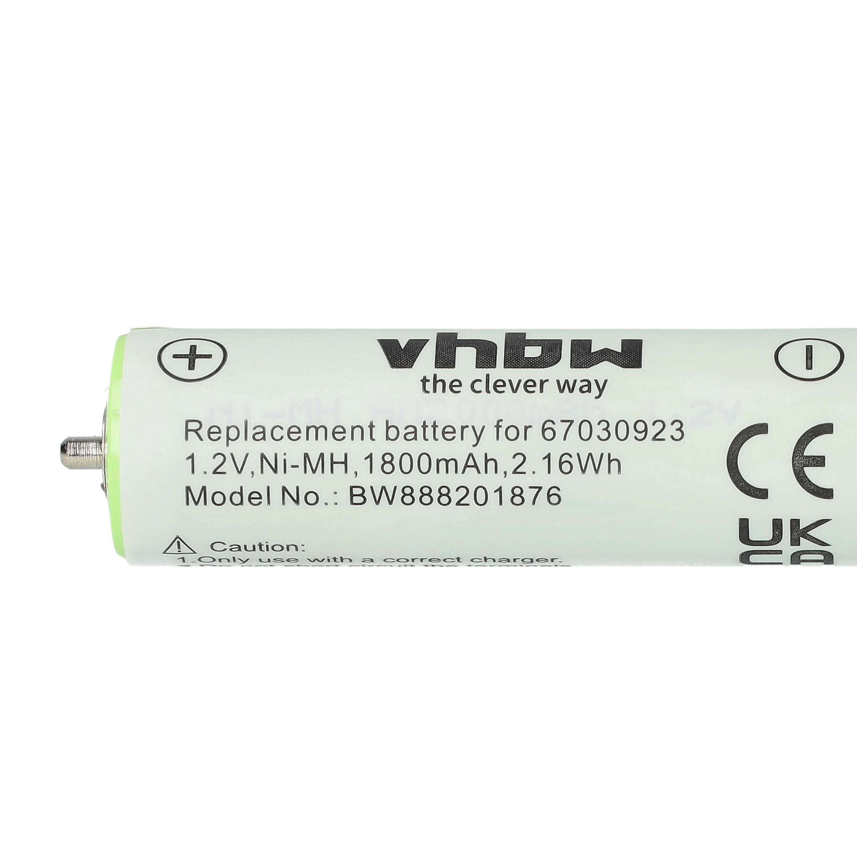 vhbw Akku kompatibel mit Braun 81271876, 81271878, 81271880, 81271884, 81271887 Rasierer Haarschneider (1800mAh, 1,2V, NiMH)