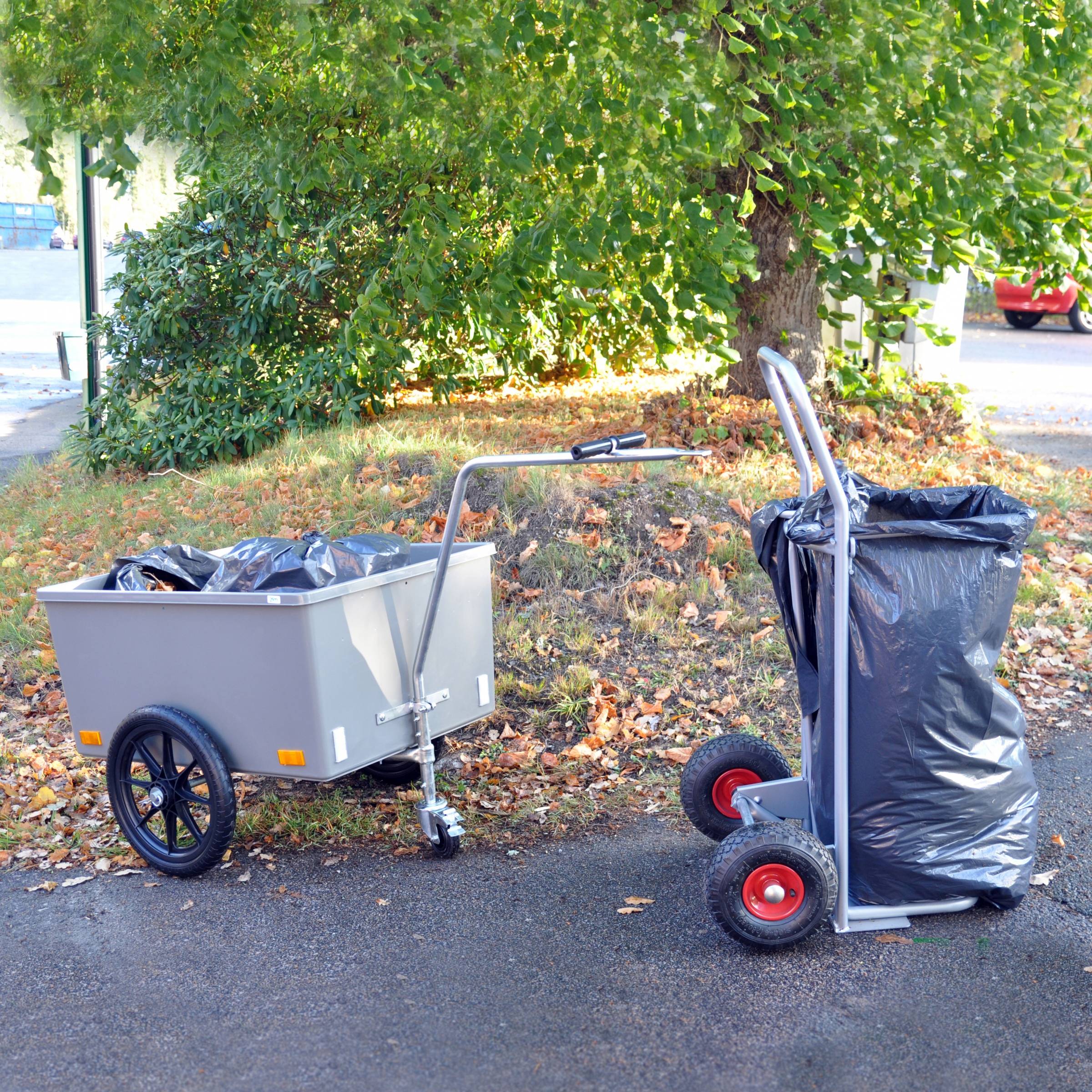 Kongamek Müllsackständer in grau 600x600x900mm mit 150kg Tragkraft für 125l-Säcke