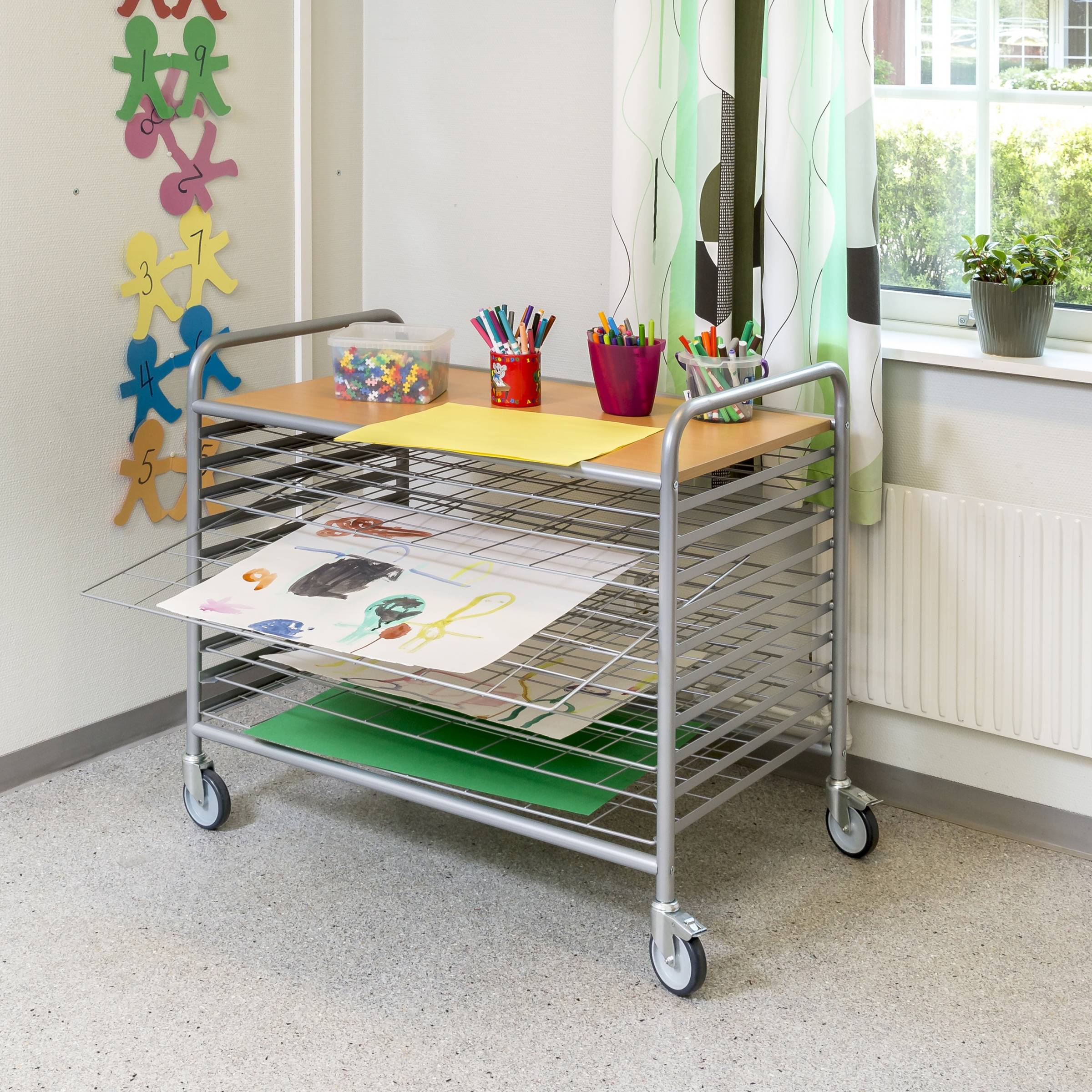 Kongamek Trockenwagen in grau 950x600x1640mm mit 25 Böden