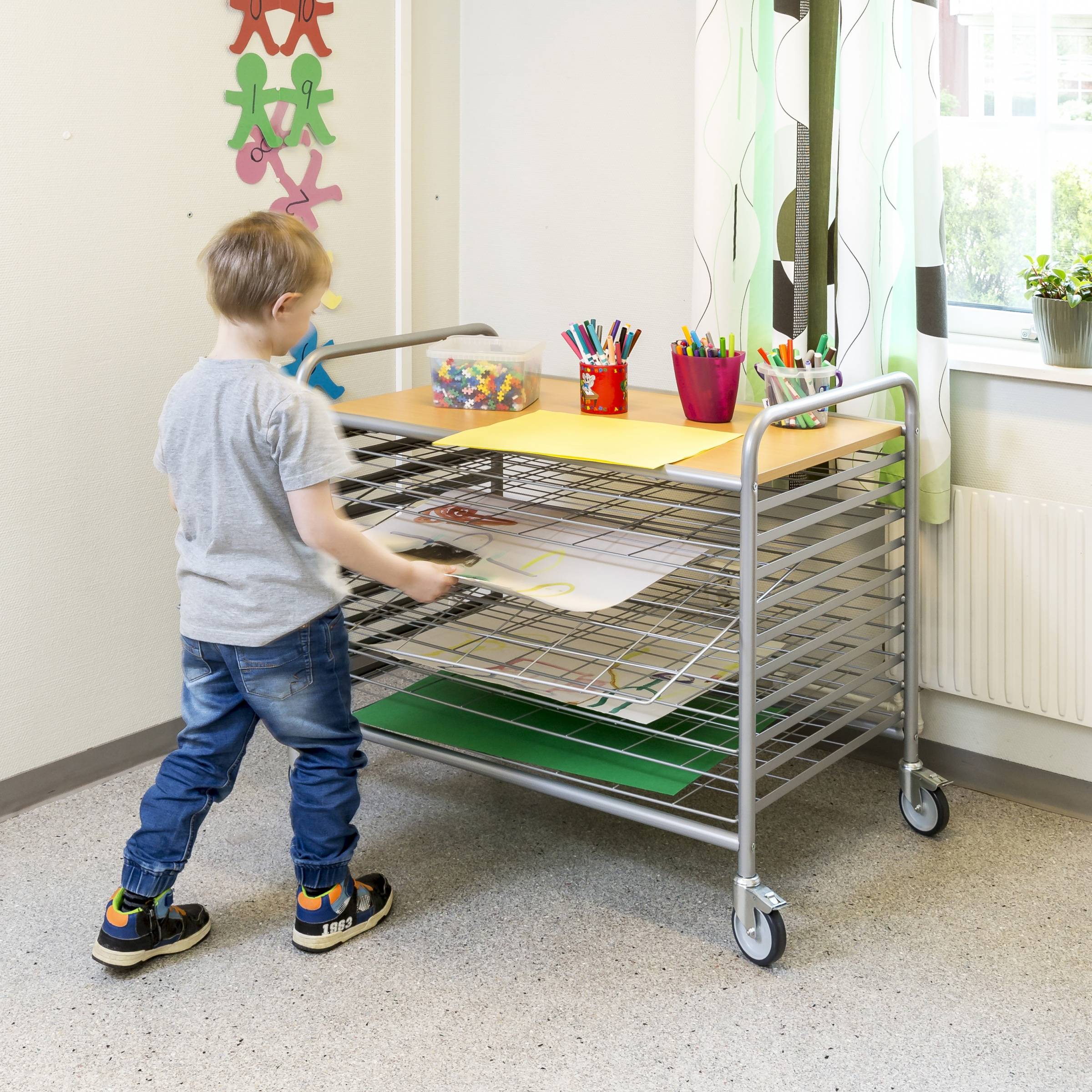 Kongamek Trockenwagen in grau 950x600x1640mm mit 25 Böden