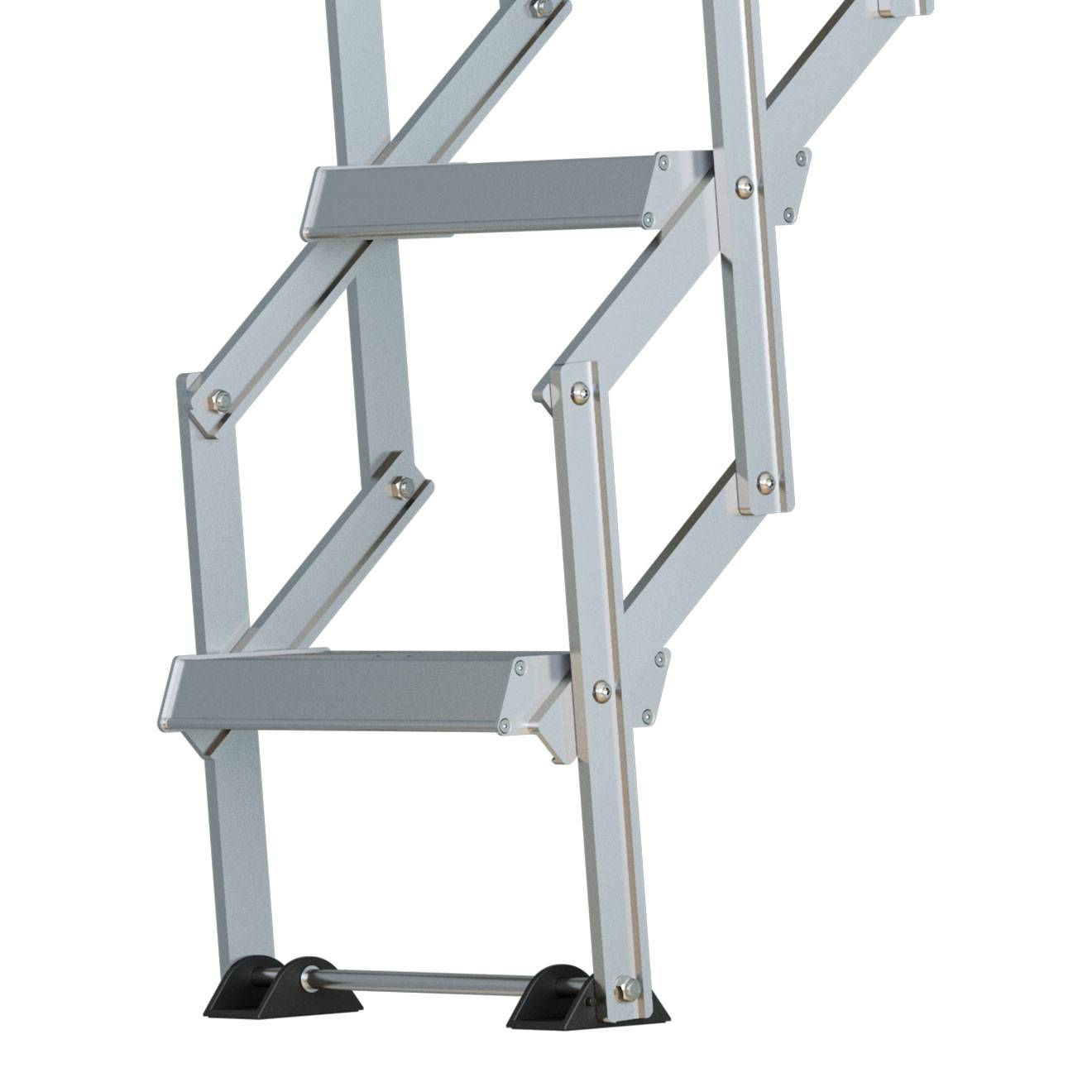 Dolle Bodentreppe clickFIX® vario 110x70cm Aluminium-Scherentreppe 347–386cm Raumhöhe mit U-Wert 0,49