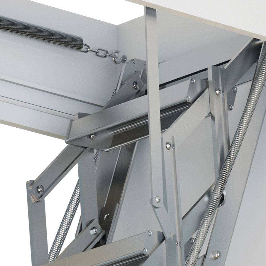 Dolle Bodentreppe clickFIX® vario 110x70cm Aluminium-Scherentreppe 347–386cm Raumhöhe mit U-Wert 0,49