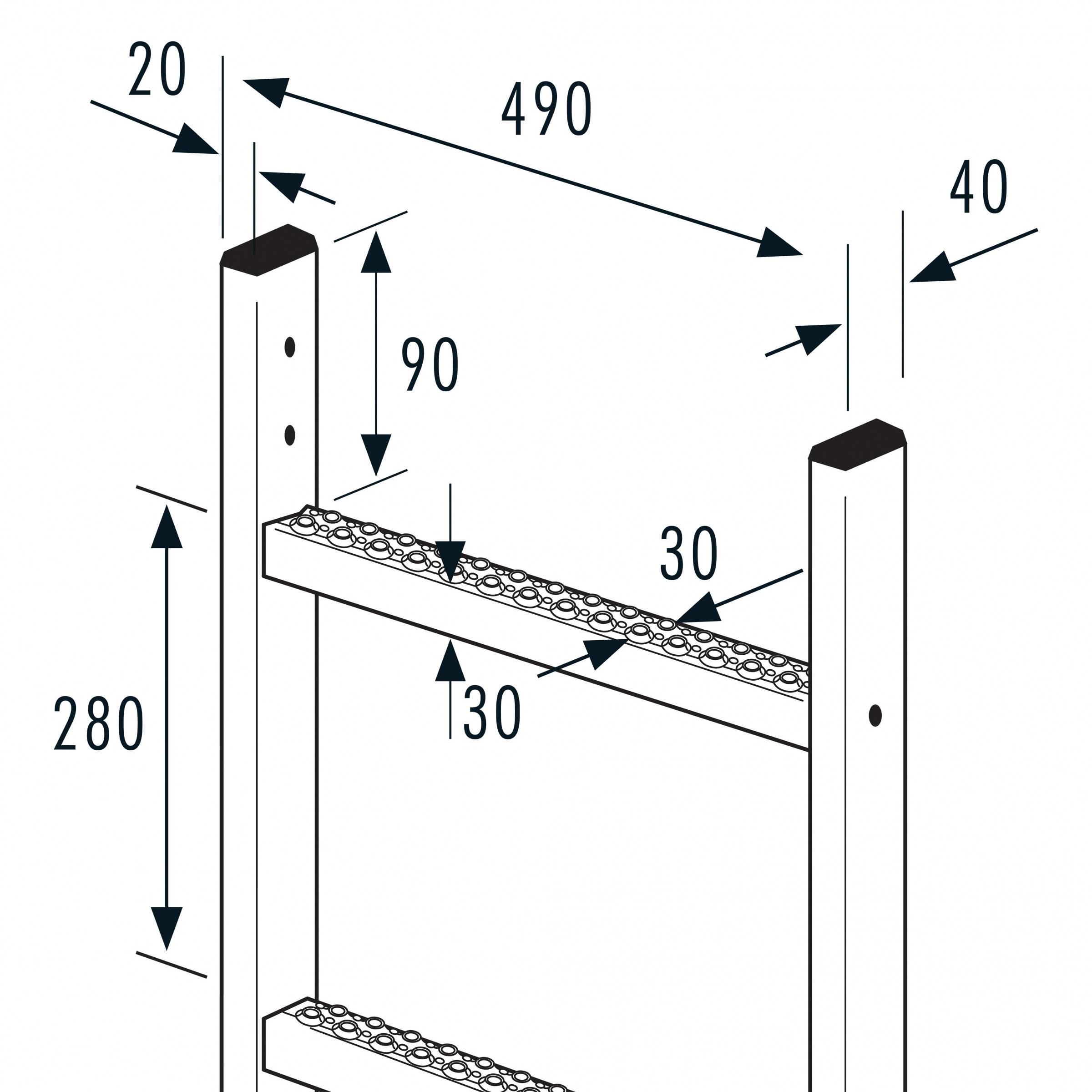 Hailo Steigleiter Einzelelement Stahl verzinkt 3,08m