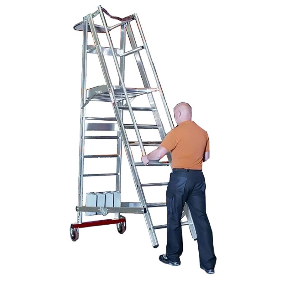 Euroline Premium 32778 Podestleiter fahrbar, klappbar 7 Stufen