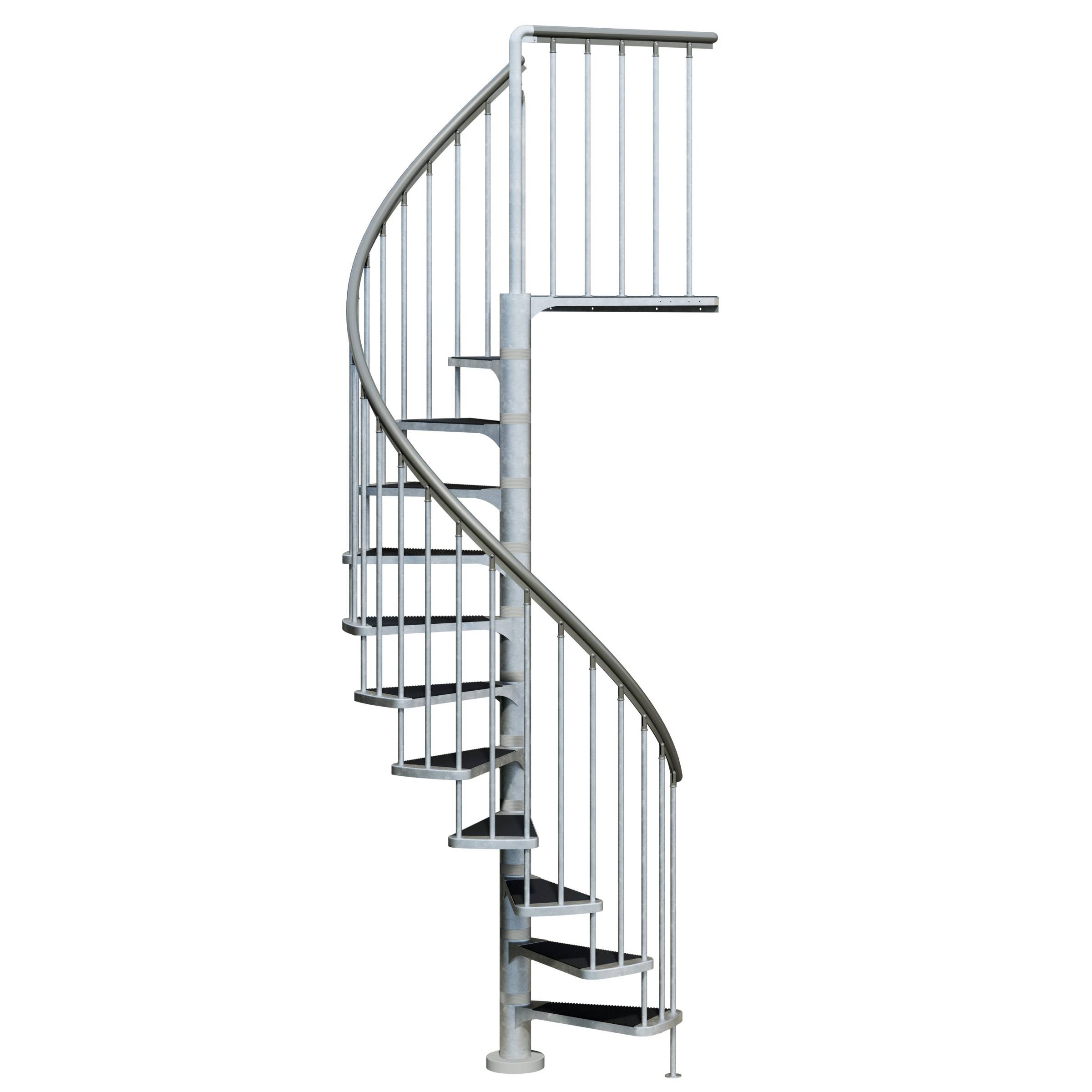 Dolle Aussentreppe Gardenspin 246-282cm Geschosshöhe 11 Stufen Trimax® Aussen-Ø155cm