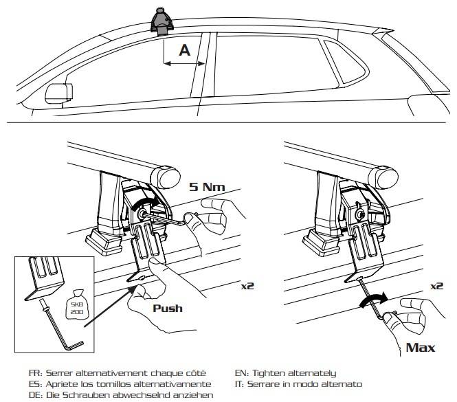 2x Fahrradträger SAGITTAR + Dachträger VDP EVO Stahl kompatibel mit für Peugeot 208 3 Türer 2012-2019