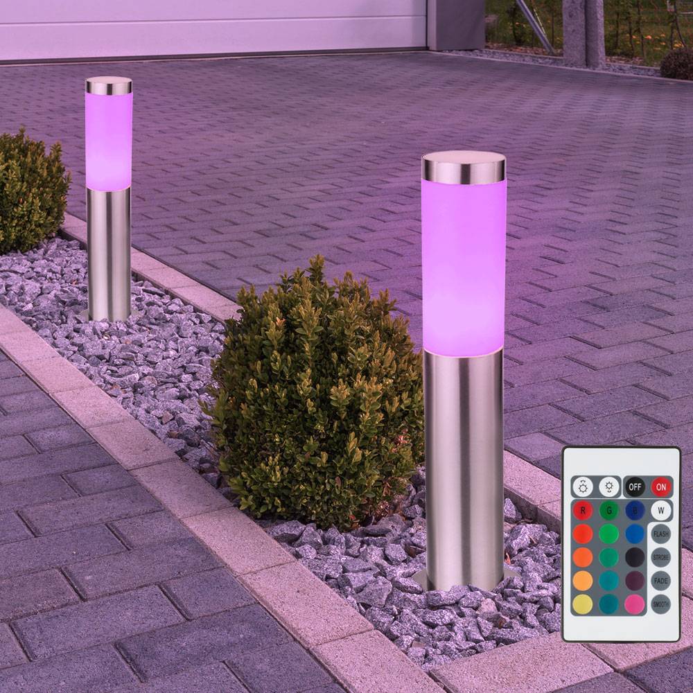 RGB LED Außen Steh Leuchte 7 Watt Farbwechsel Garten Geh Weg Stand Lampe Dimmer