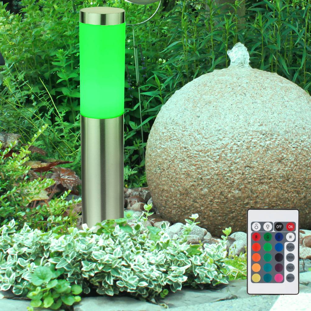 RGB LED Außen Steh Leuchte 7 Watt Farbwechsel Garten Geh Weg Stand Lampe Dimmer