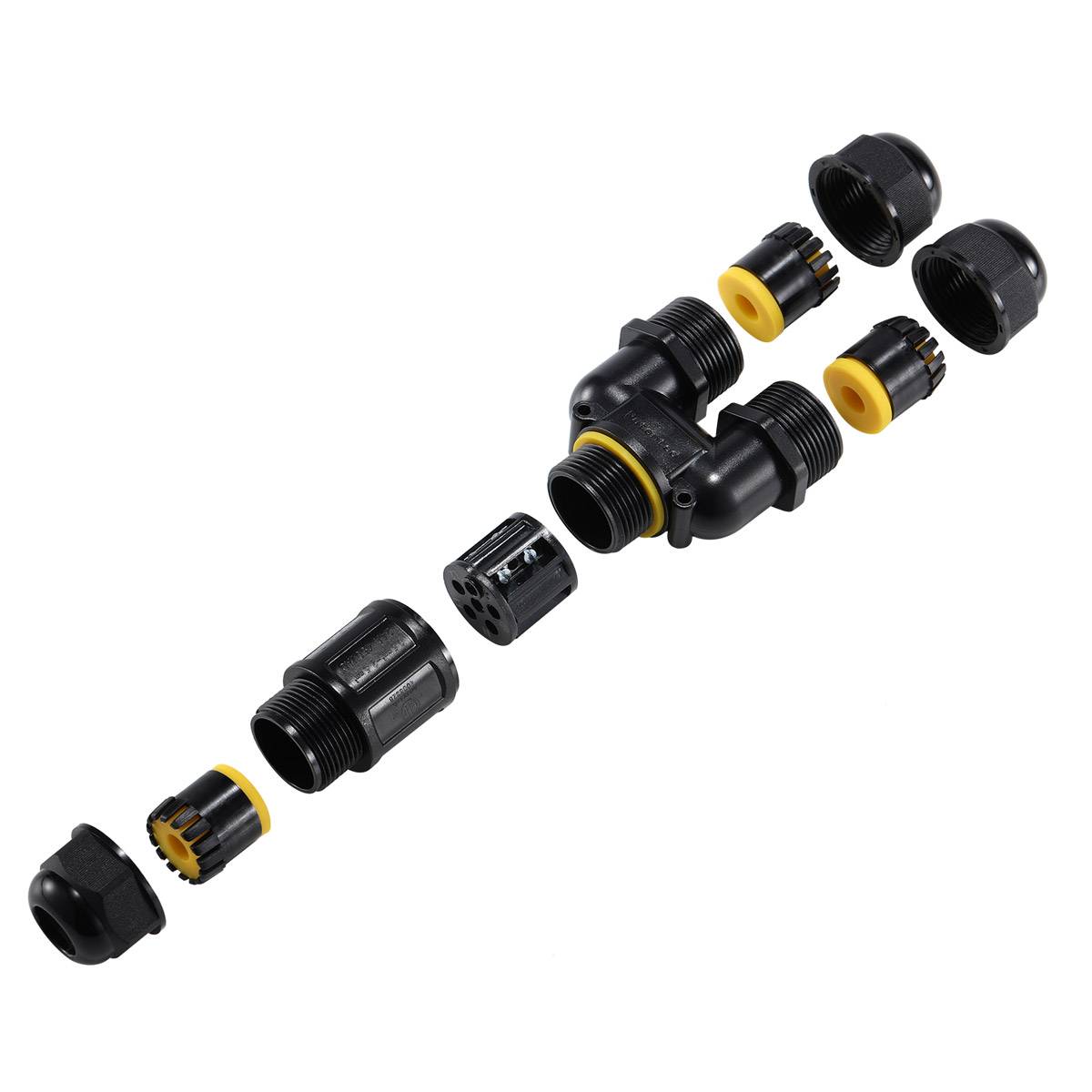 Kabelmuffe Abzweigdose Kabelverbinder IP68 Wasserdicht Erdkabel 2x3 Pin Leitung U-Form 3-Wege