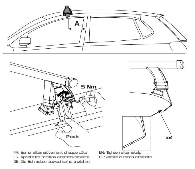 Dachträger VDP EVO Stahl kompatibel mit für Alfa Romeo 147 5 Türer 2000-2010