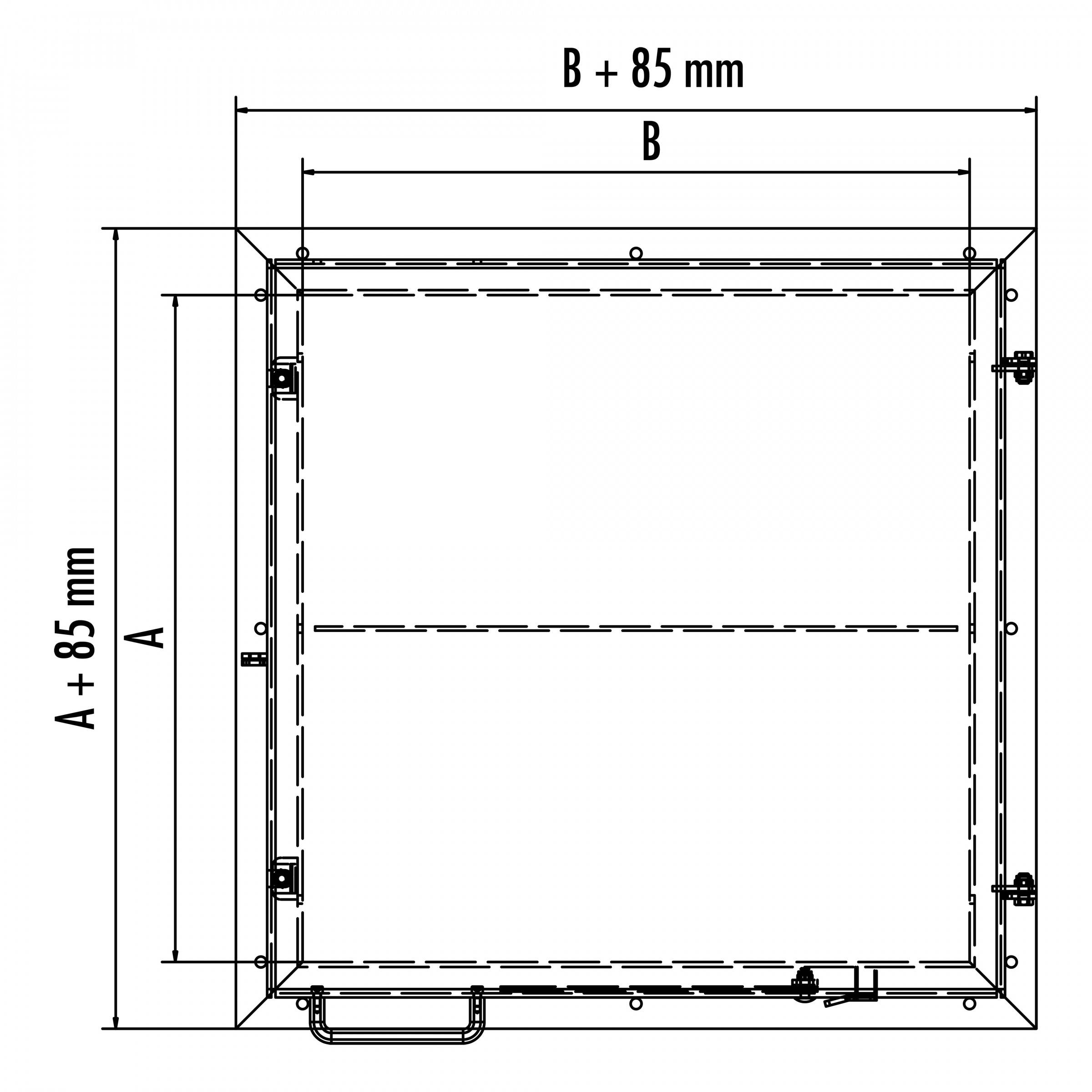 Hailo Schachtabdeckung HS9 Aluminium begehbar, tagwasserdicht mit Schwenkverschluss 800x800mm