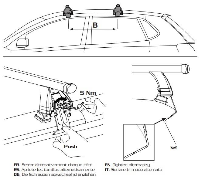 4x Fahrradträger SAGITTAR + Dachträger VDP EVO ALU kompatibel mit für Honda Civic (FN) 5 Türer 2006-2012