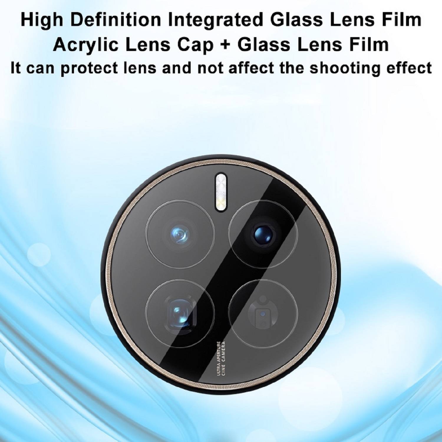 2x Kamera 9H Panzerhartglas für Huawei Mate 50 Pro 3D KLAR ECHTES TEMPERED Panzerglas Kameraglas Kamerhartglas Kameraschutzglas Schutzglas