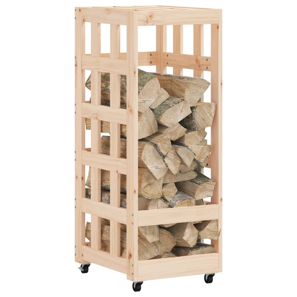 vidaXL Kaminholzregal mit Rollen 40x49x110 cm Massivholz Kiefer