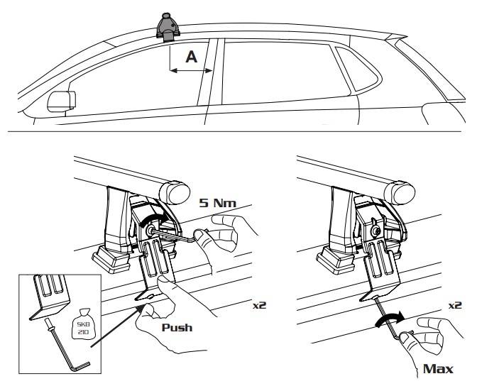 4x Fahrradträger SAGITTAR + Dachträger VDP EVO ALU kompatibel mit für Citroen C4 II 5 Türer 2010-2018