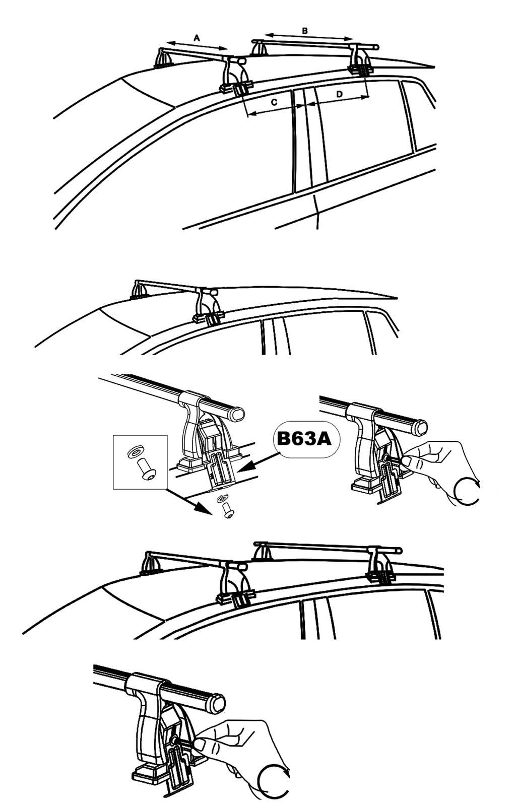 Aurilis Dachträger Easy One kompatibel mit für Seat Ibiza IV (Schrägheck 3/5 Türer) 2002-2008