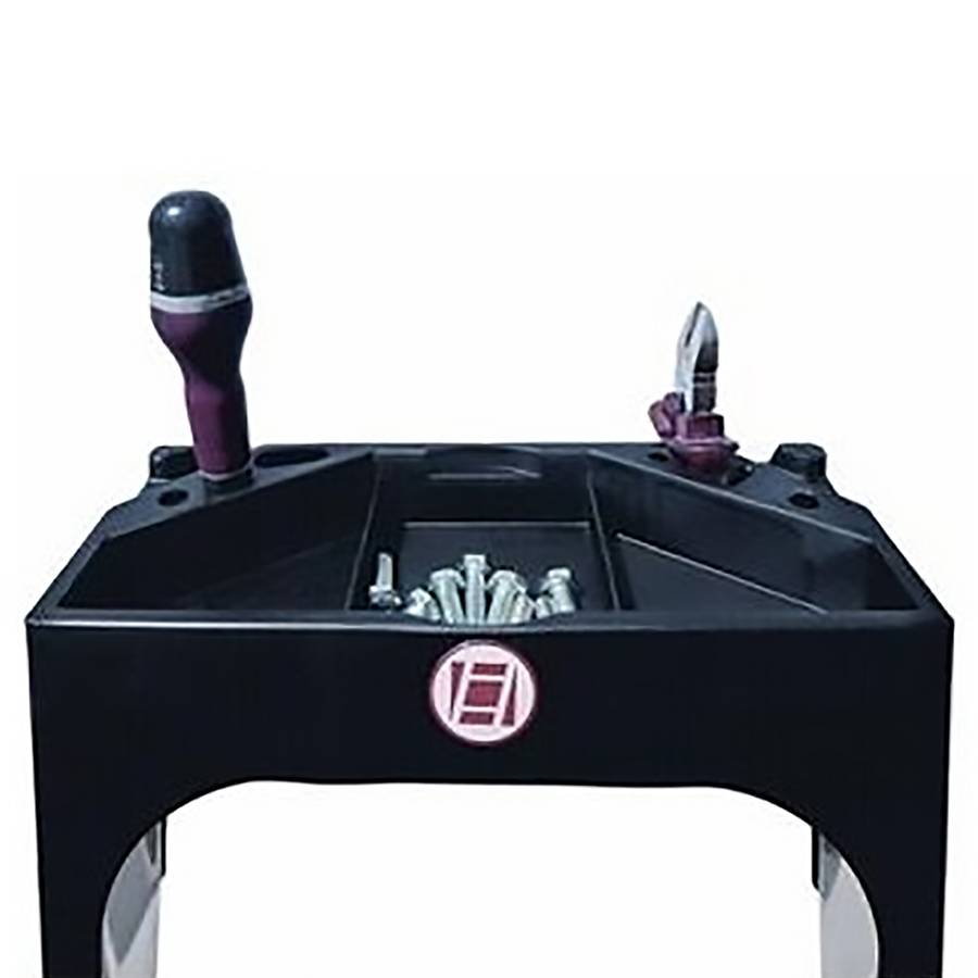 Euroline 22578 Stufenstehleiter mit Sicherheitsbrücke und Werkzeugablage 5 Stufen