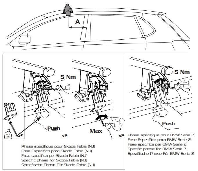 Dachbox VDPMAA320 320 Liter abschließbar weiß + Dachträger VDP EVO ALU kompatibel mit Bmw Serie 2 Active Tourer (F45) 5 Türer ab 2014