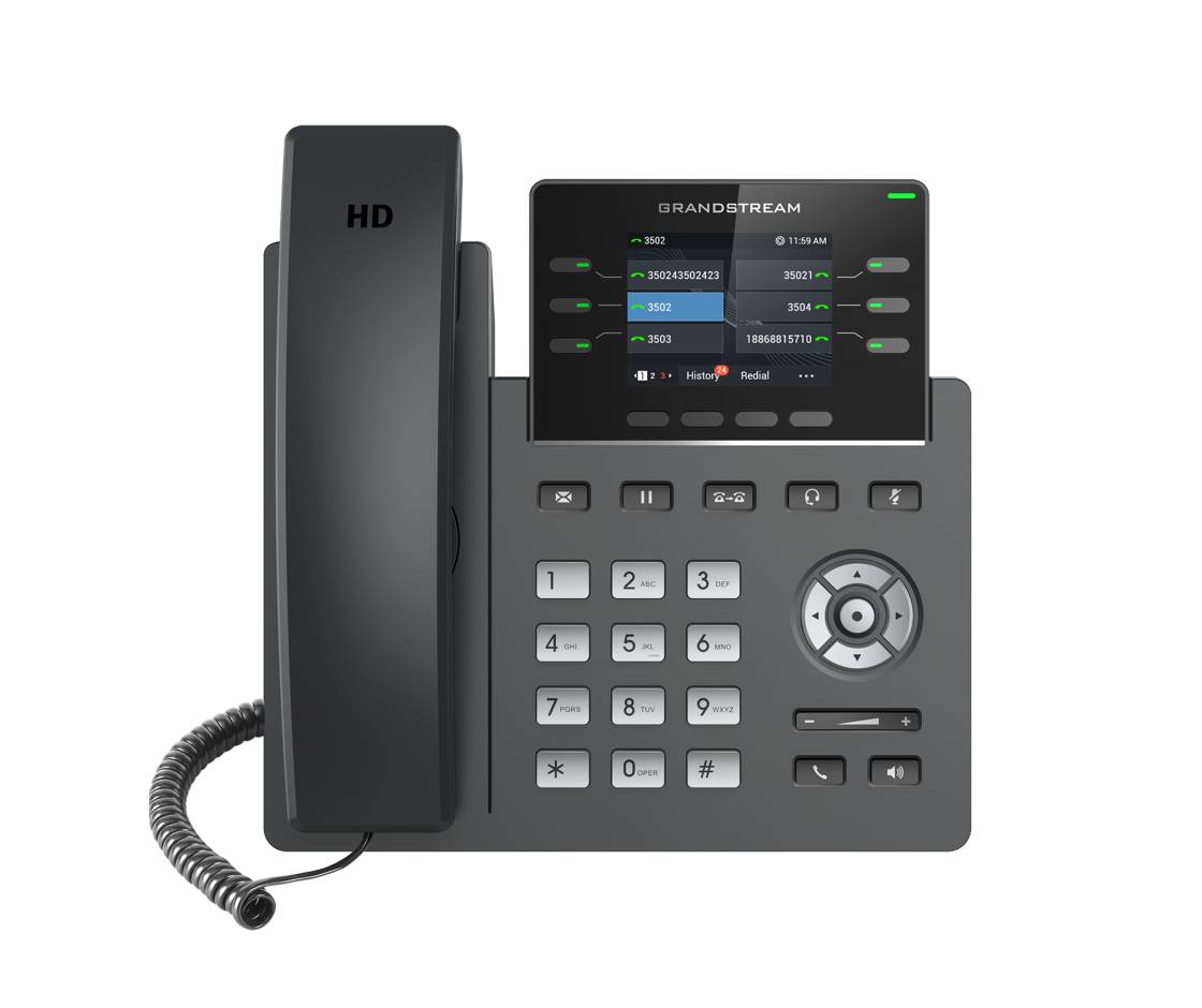 Grandstream GRP2613 - VoIP-Telefon mit Rufnummernanzeige/Anklopffunktion - IEEE 802.11a/b/g/n/ac (Wi-Fi)