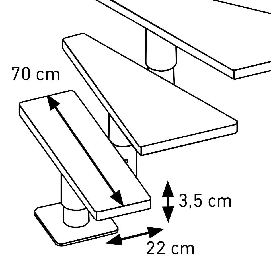 Dolle Mittelholmtreppe Boston 228-300cm Geschosshöhe Geradelaufend in Eiche/Weiss