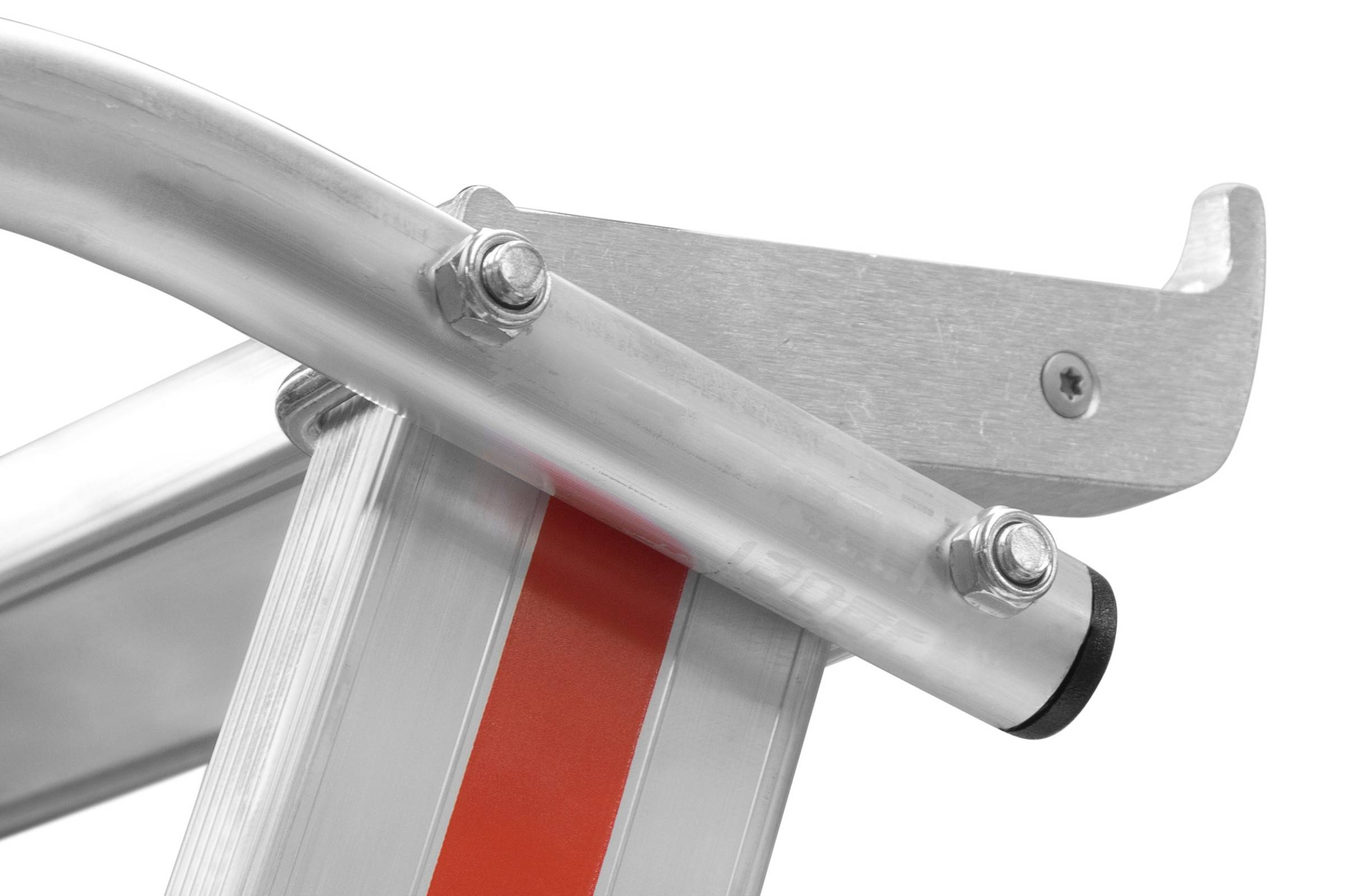 Hymer Plattformleiter mit beidseitigem Handlauf und 4 schwenkbare Federrollen 4 Stufen