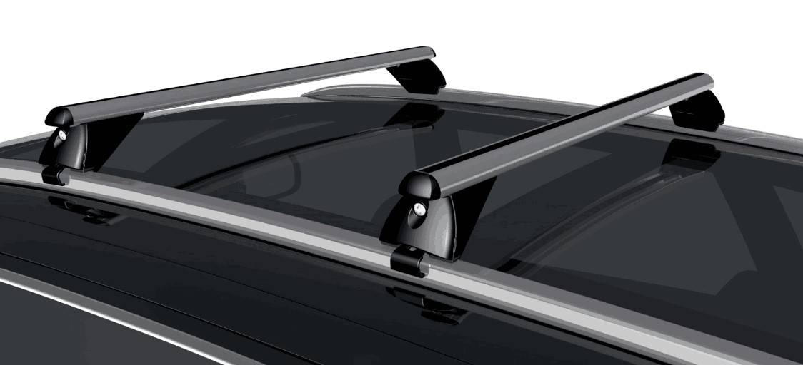 Dachbox VDPMAA580 580Ltr abschließbar schwarz + Alu Dachträger RB003 kompatibel mit für Ford Edge (5Türer) ab 2016