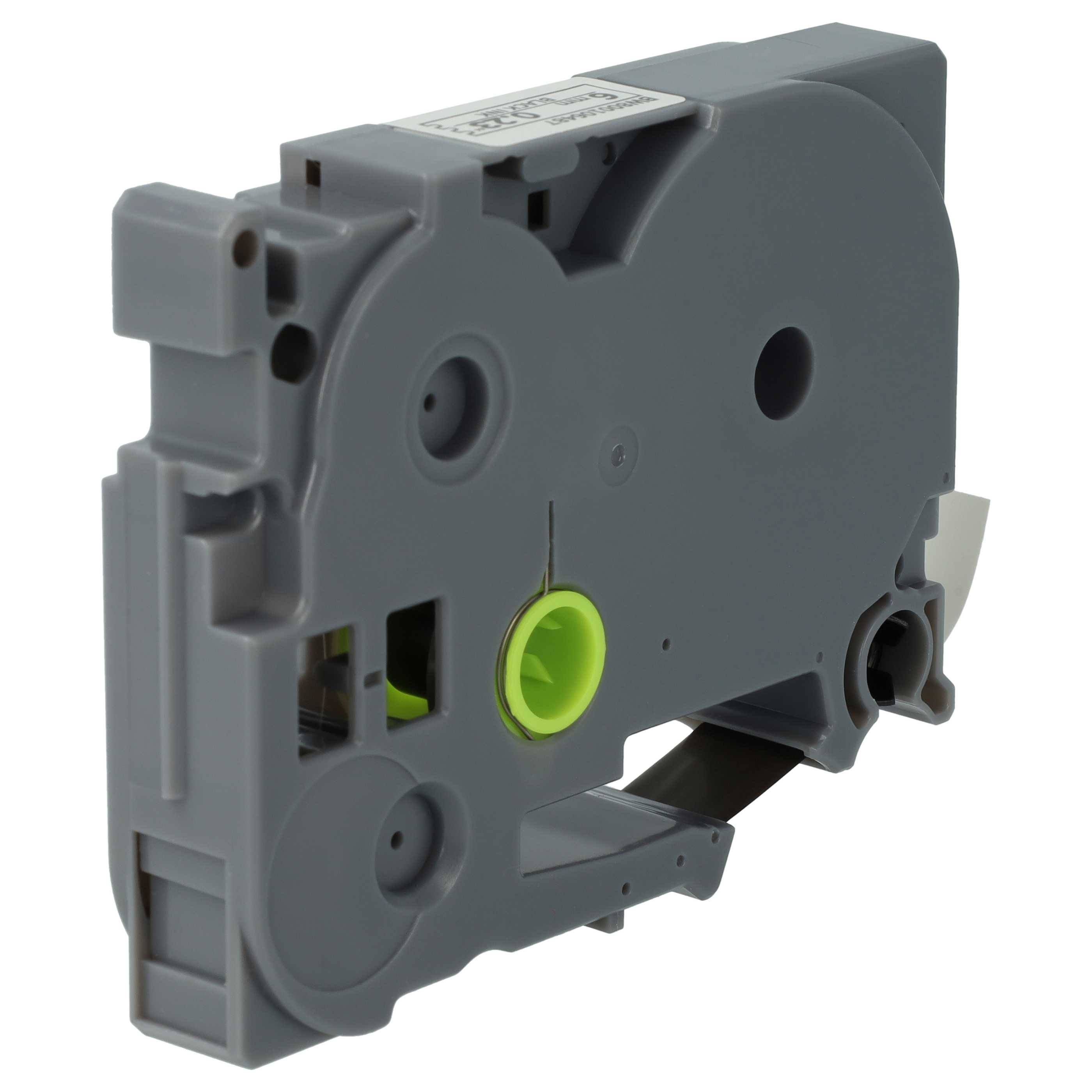 vhbw 100x Schriftband-Kassette kompatibel mit Brother PT P700, H100LB, H100R, E100VP Etiketten-Drucker 8m x 6mm Schwarz auf Weiß