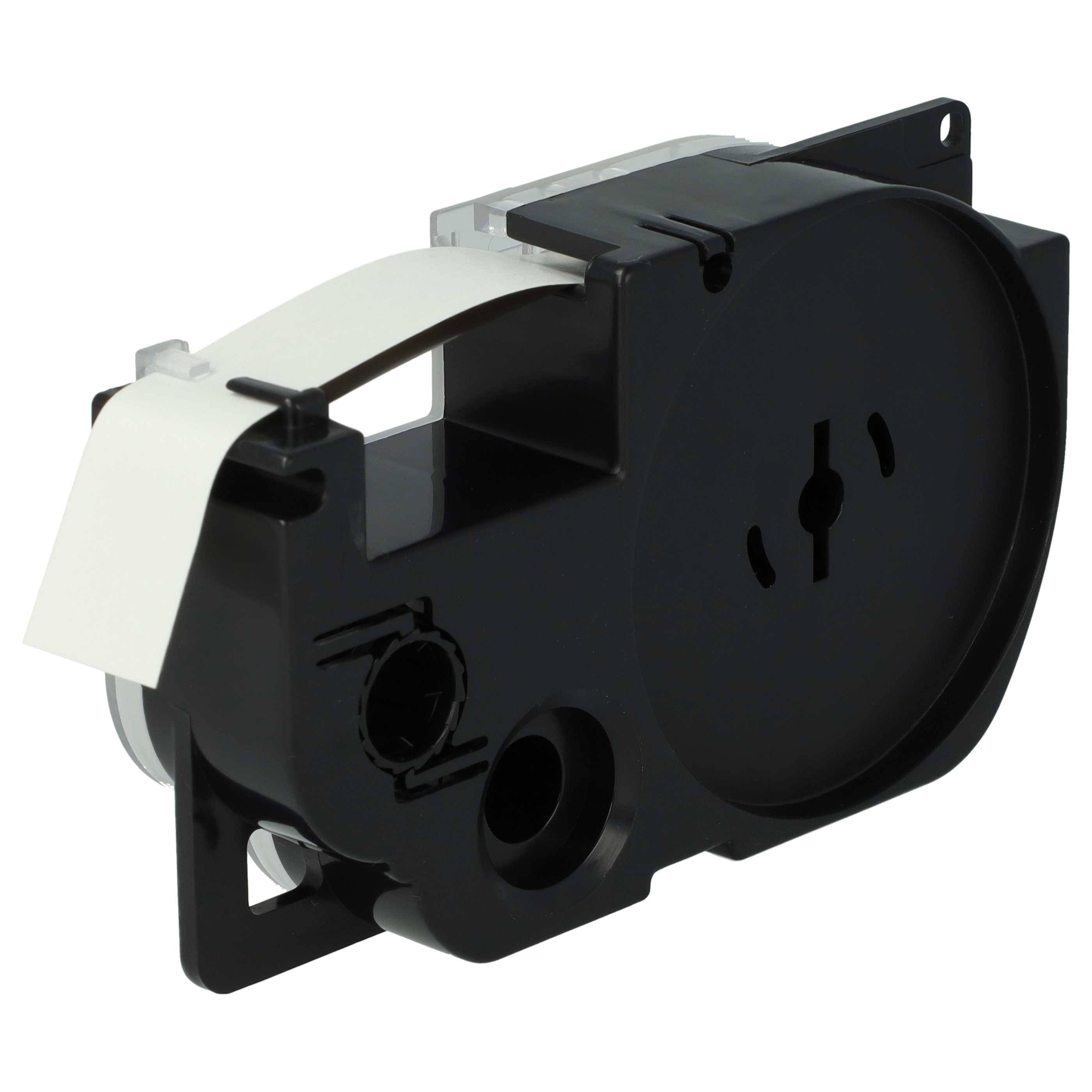 vhbw 100x Schriftband-Kassette kompatibel mit Casio KL-200 | KL-130, KL-100E, KL-120, KL-1500, CW-L300 Etiketten-Drucker 8m x 12mm Schwarz auf Weiß