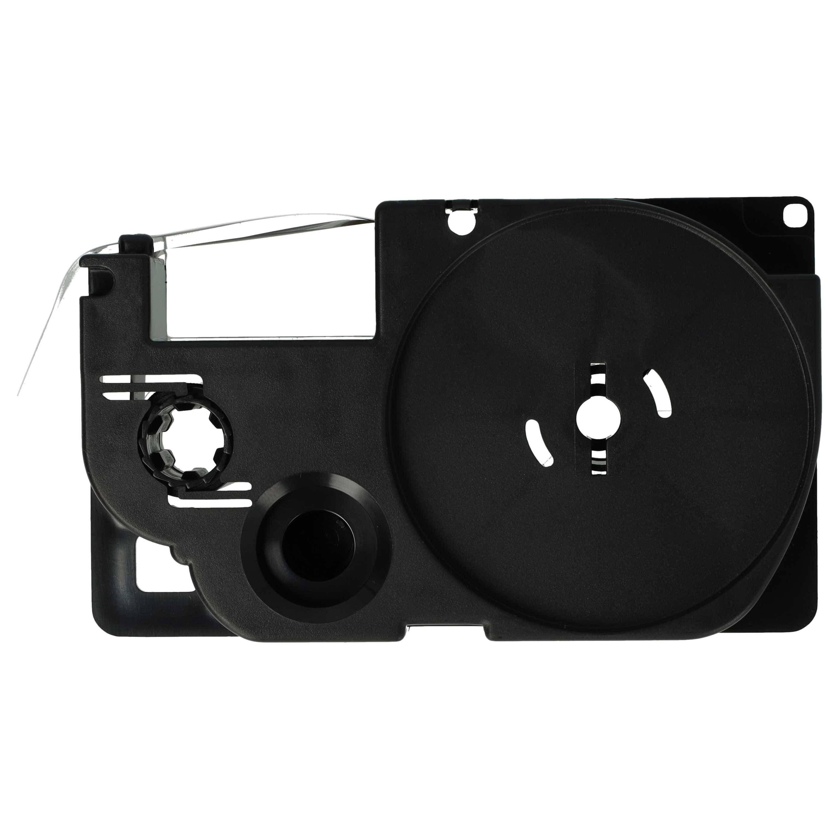 vhbw 100x Schriftband-Kassette kompatibel mit Casio KL-200 | KL-130, KL-100E, KL-120, KL-1500, CW-L300 Etiketten-Drucker 8m x 12mm Schwarz auf Weiß