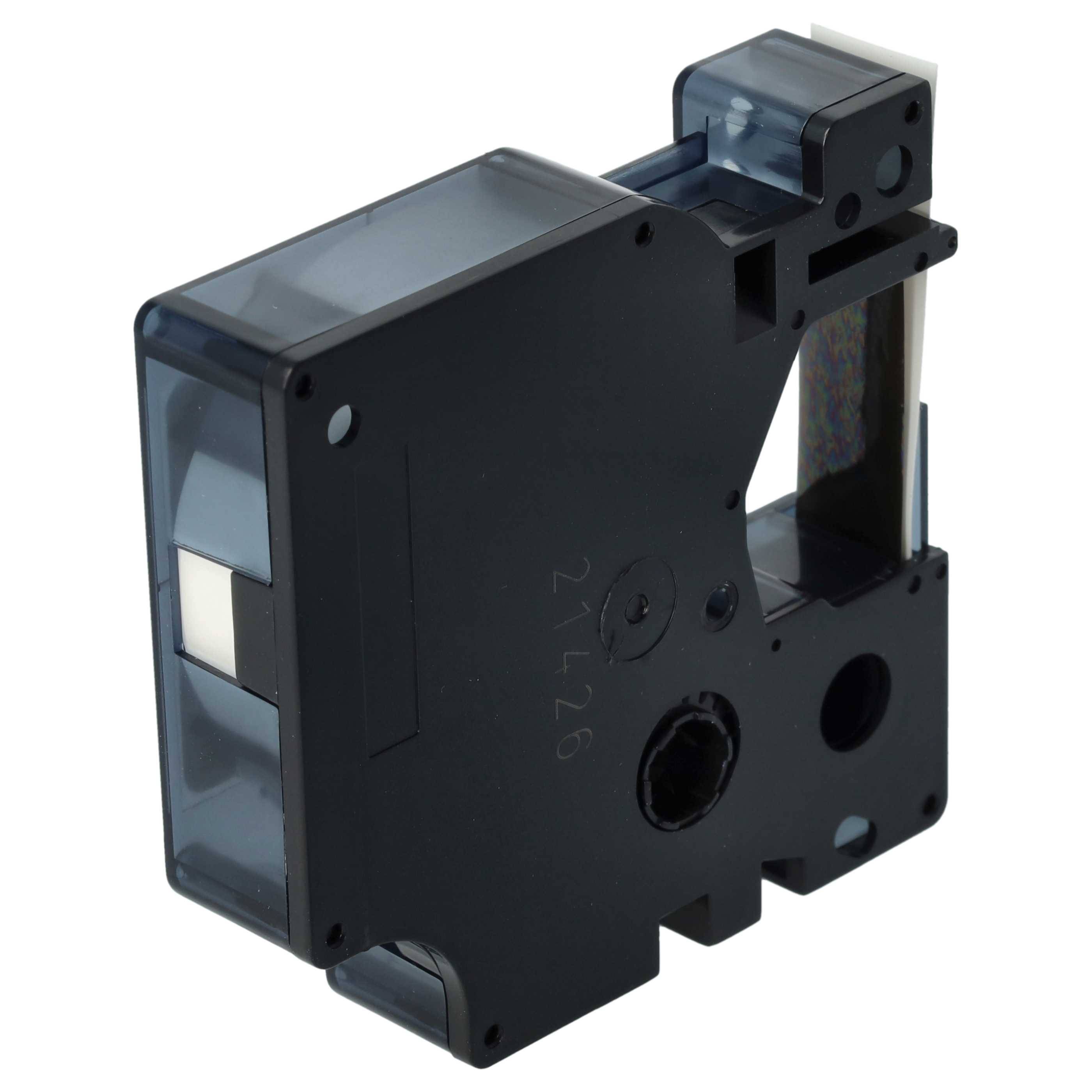 vhbw 100x Schriftband-Kassette kompatibel mit Dymo LabelManager 420P, 450D, 450, 500TS, 500, PC II Etiketten-Drucker 7m x 12mm Schwarz auf Weiß