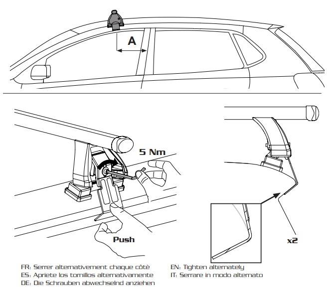4x Fast Rider Alu Fahrradträger + Dachträger VDP EVO ALU kompatibel mit für Nissan Almera (N15) 4 Türer 1995-2000
