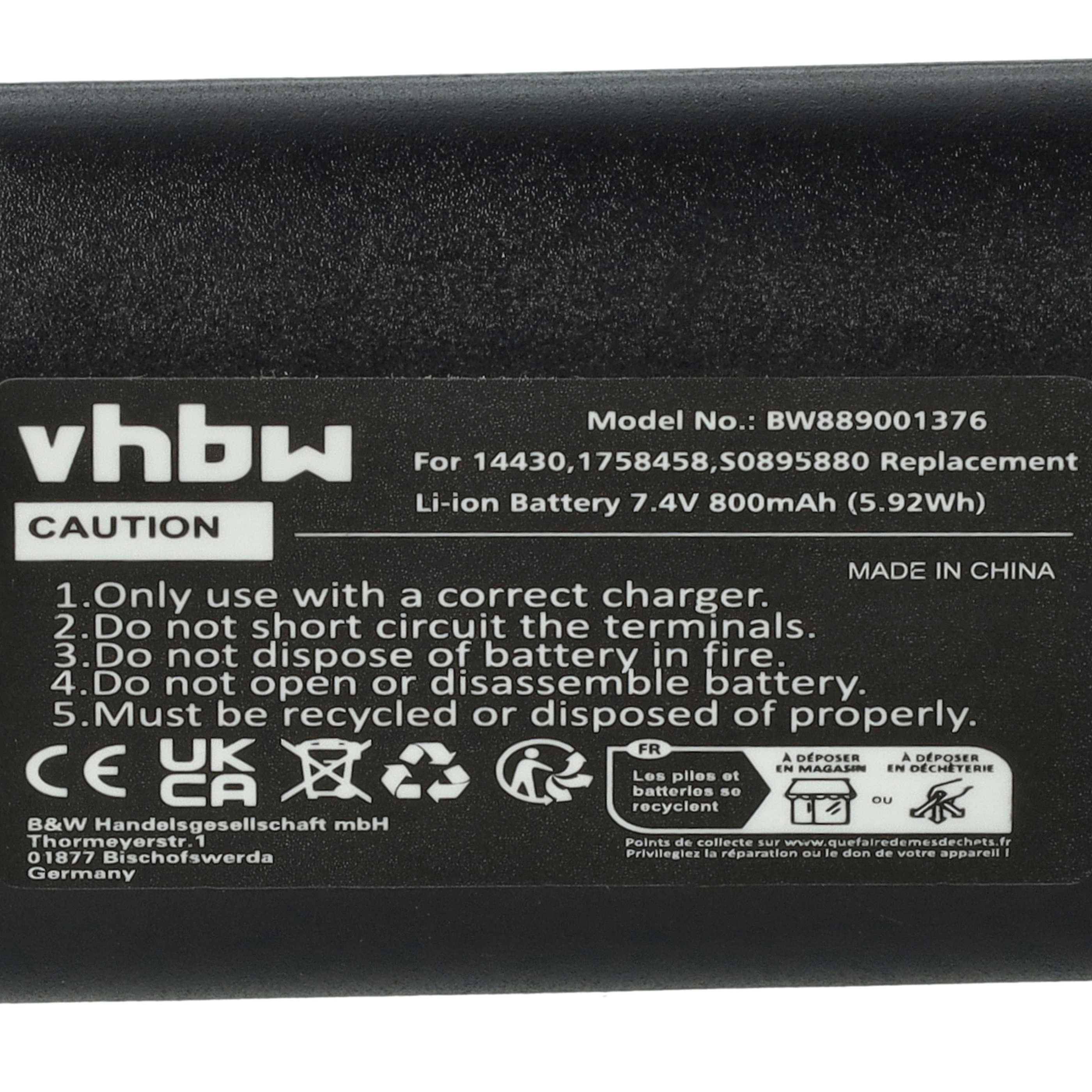 vhbw 2x Akku Ersatz für Dymo W003688 für Drucker Kopierer Scanner Etiketten-Drucker (800 mAh, 7,4 V, Li-Ion)