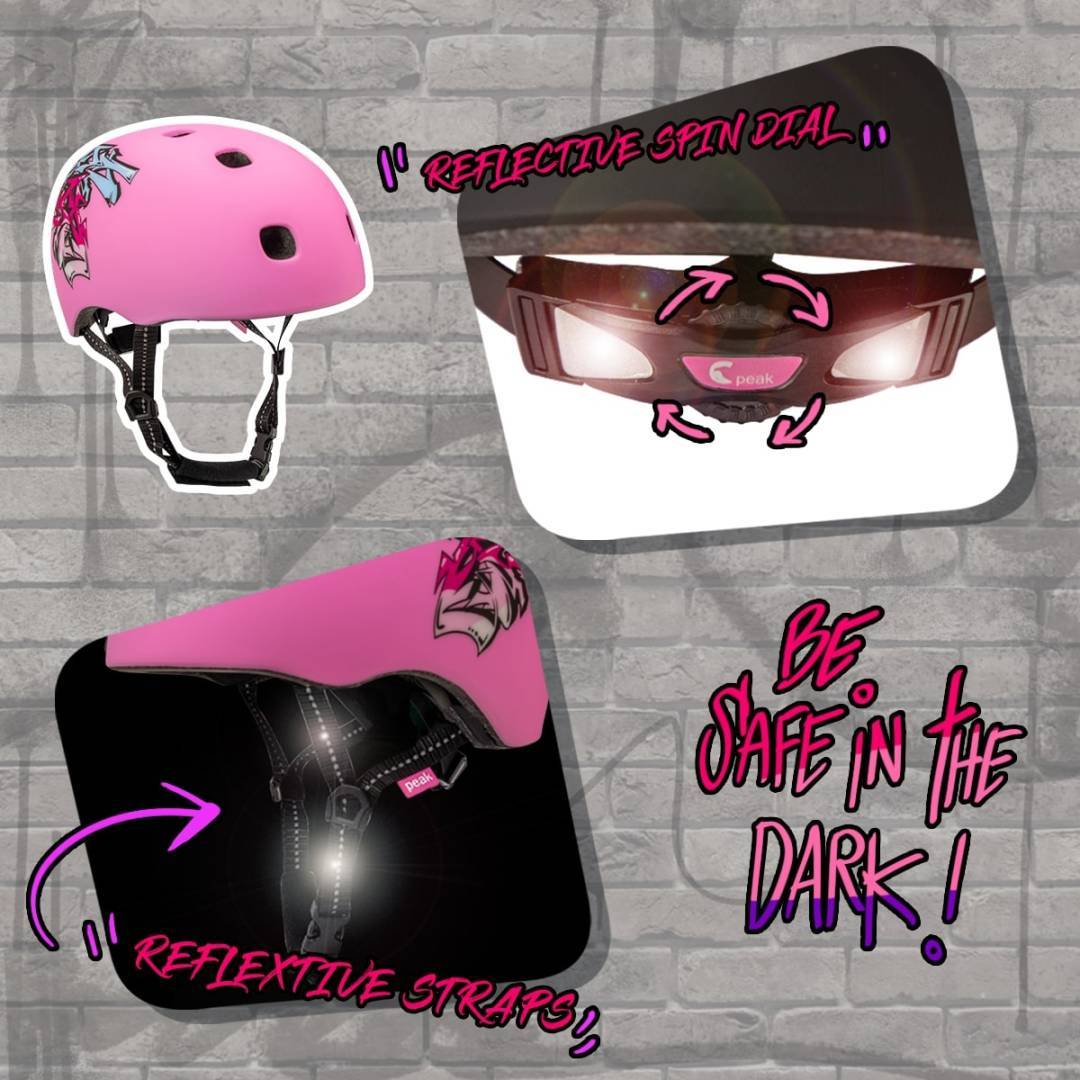 Skater Helm für Teenager und Erwachsene |Pink Grafitti S/M | EN1078 Geprüft