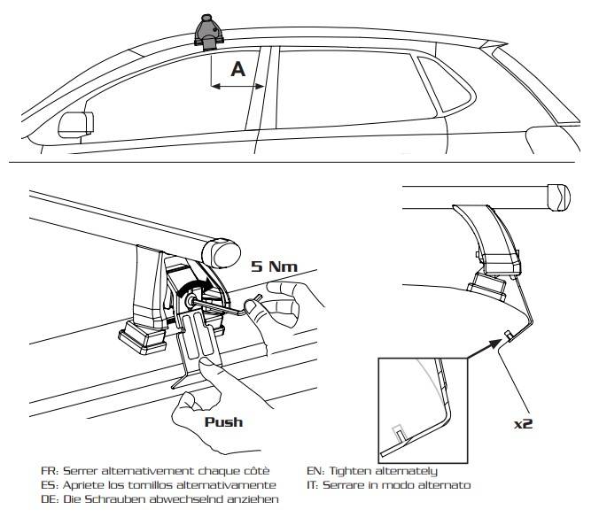 3x Fahrradträger SAGITTAR + Dachträger VDP EVO Stahl kompatibel mit für Citroen C3 III 5 Türer ab 2017