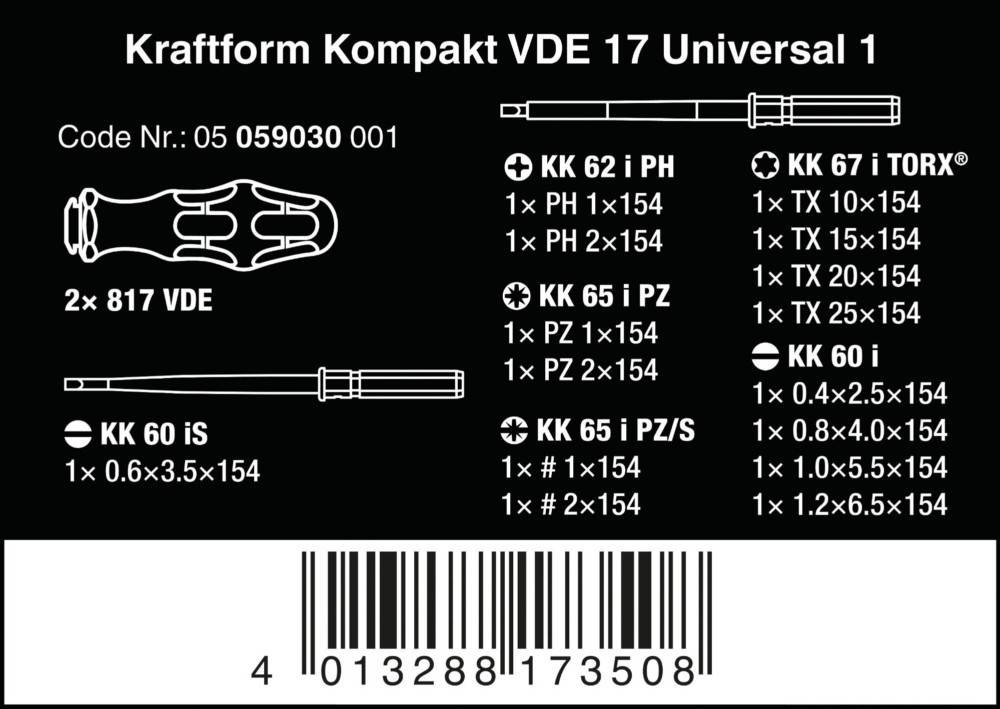 Wera Werk Kraftform Kompakt VDE17 05059030001