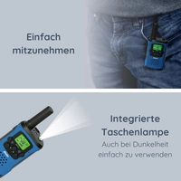 Alecto FR-175BW - Set mit zwei Walkie Talkies, Reichweite von bis zu 7 Kilometern, Blau/Schwarz Alecto FR-175BW - Set mit zwei Walkie Talkies, Reichweite von bis zu 7 Kilometern, Blau/Schwarz
