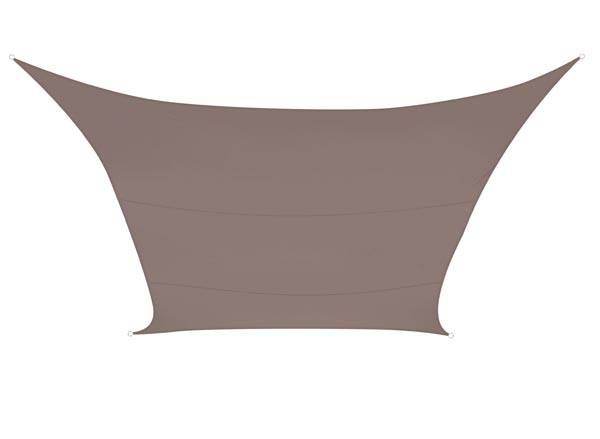 Perel Sonnensegel, wasserabweisend, 2 x 3 m, 160 g/m², Polyester, Rechteck, Taupe