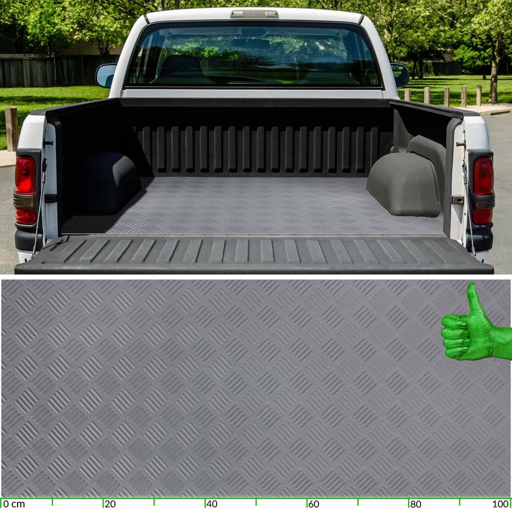 Gummi Antirutsch Premium TPE Geruchsarm Bodenbelag Riffelblechoptik Grau 3mm Stark 100 cm Breite 170 cm Länge