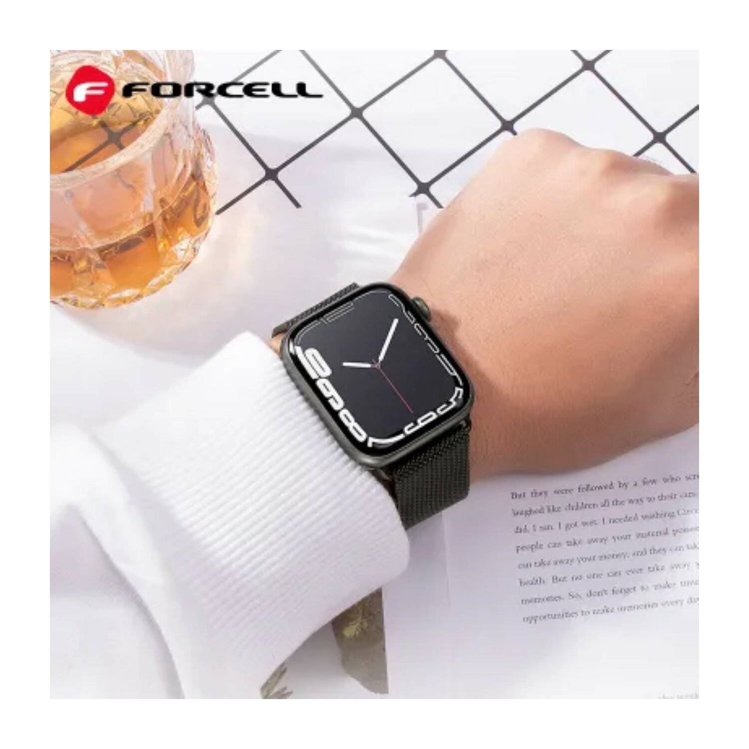 Forcell F - Design Band kompatibel mit Apple Watch 38/40/41 mm Grün