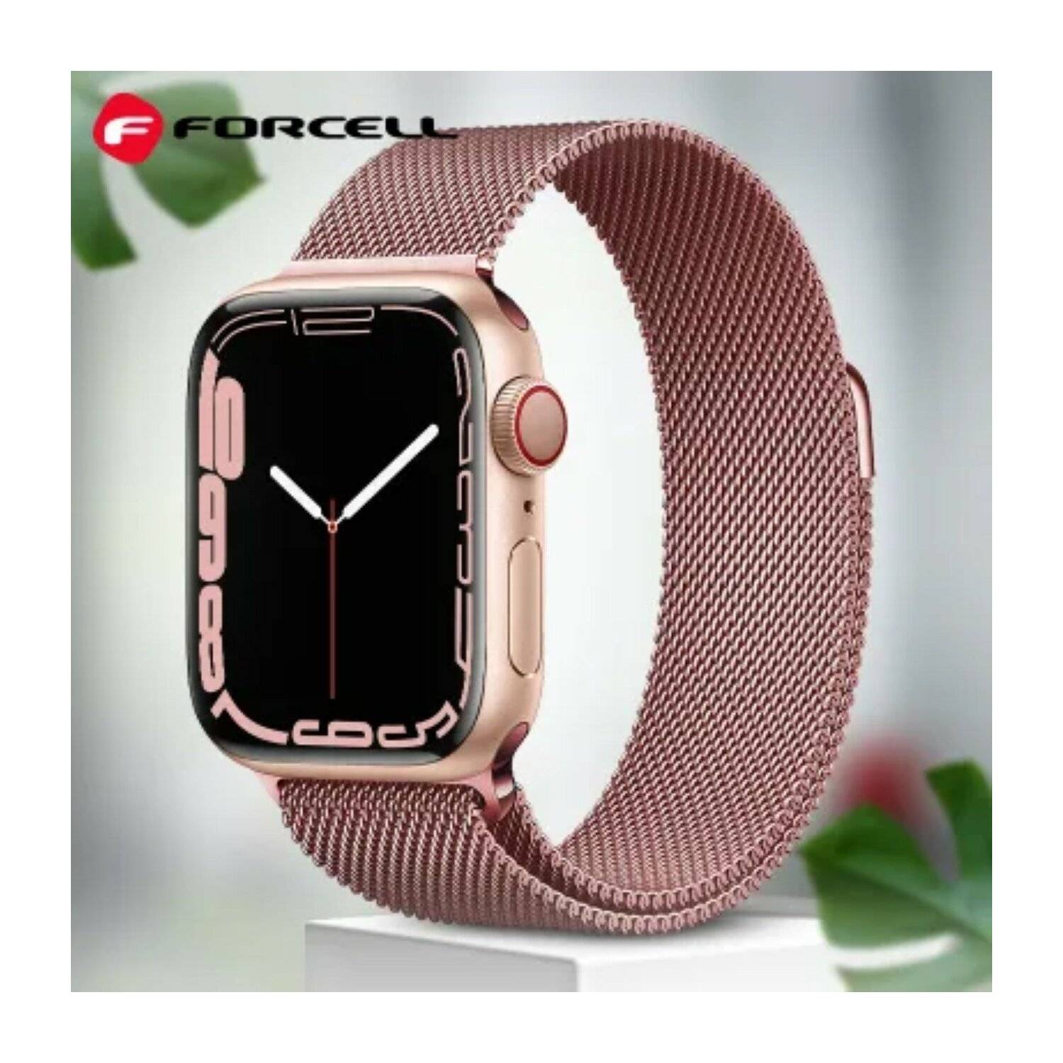 Forcell F - Design Band kompatibel mit Apple Watch 38/40/41 mm Rosegold