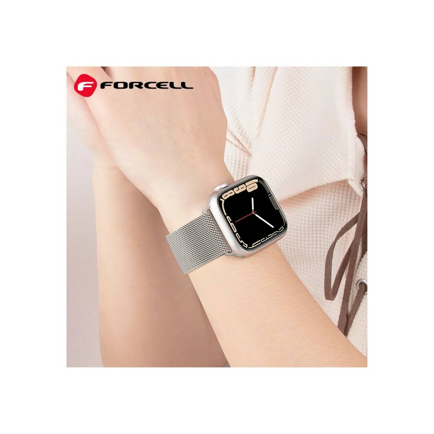 Forcell F - Design Band kompatibel mit Apple Watch 38/40/41 mm Gold